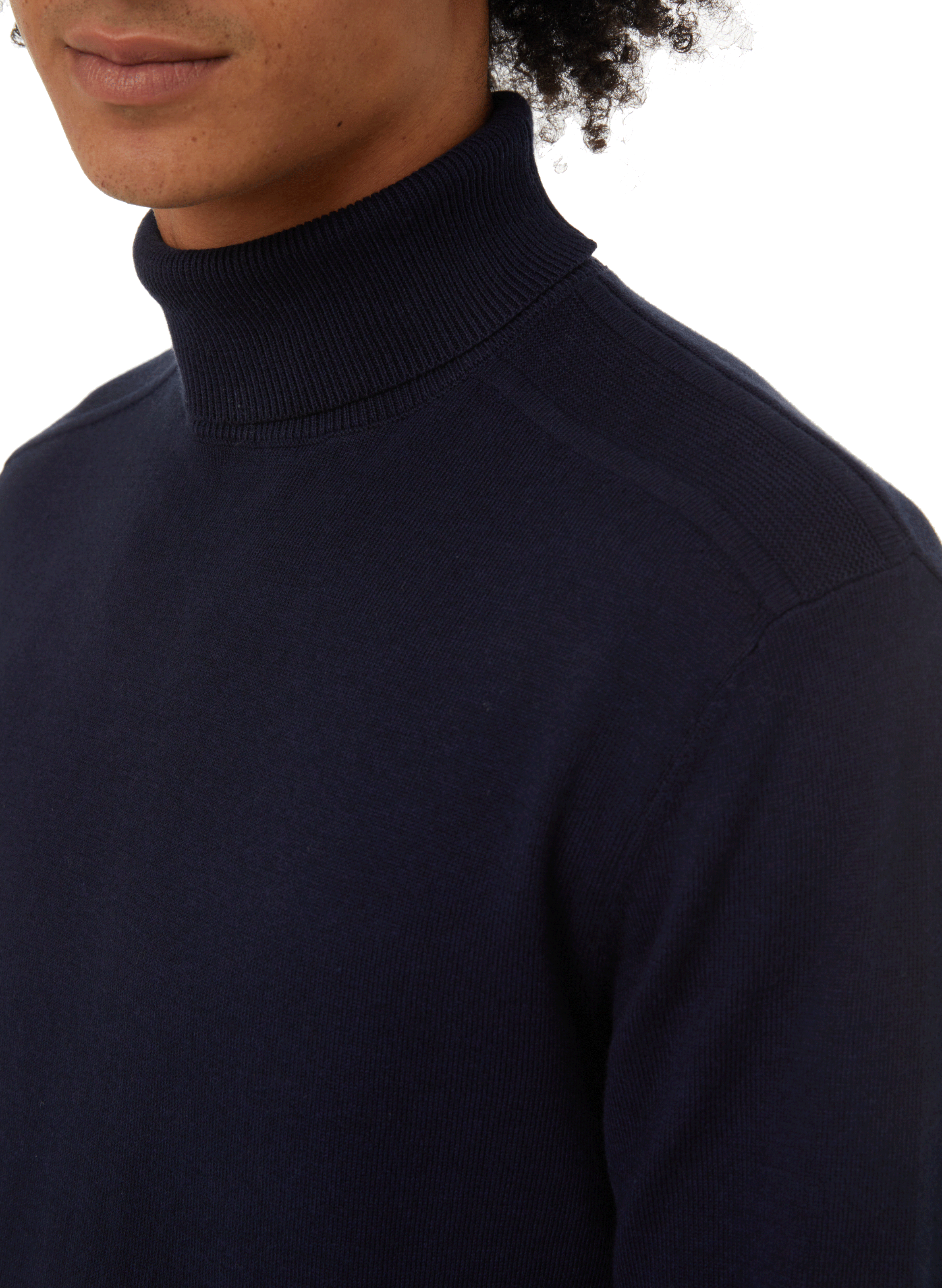 Cotton turtleneck jumper  SELECTED Blue