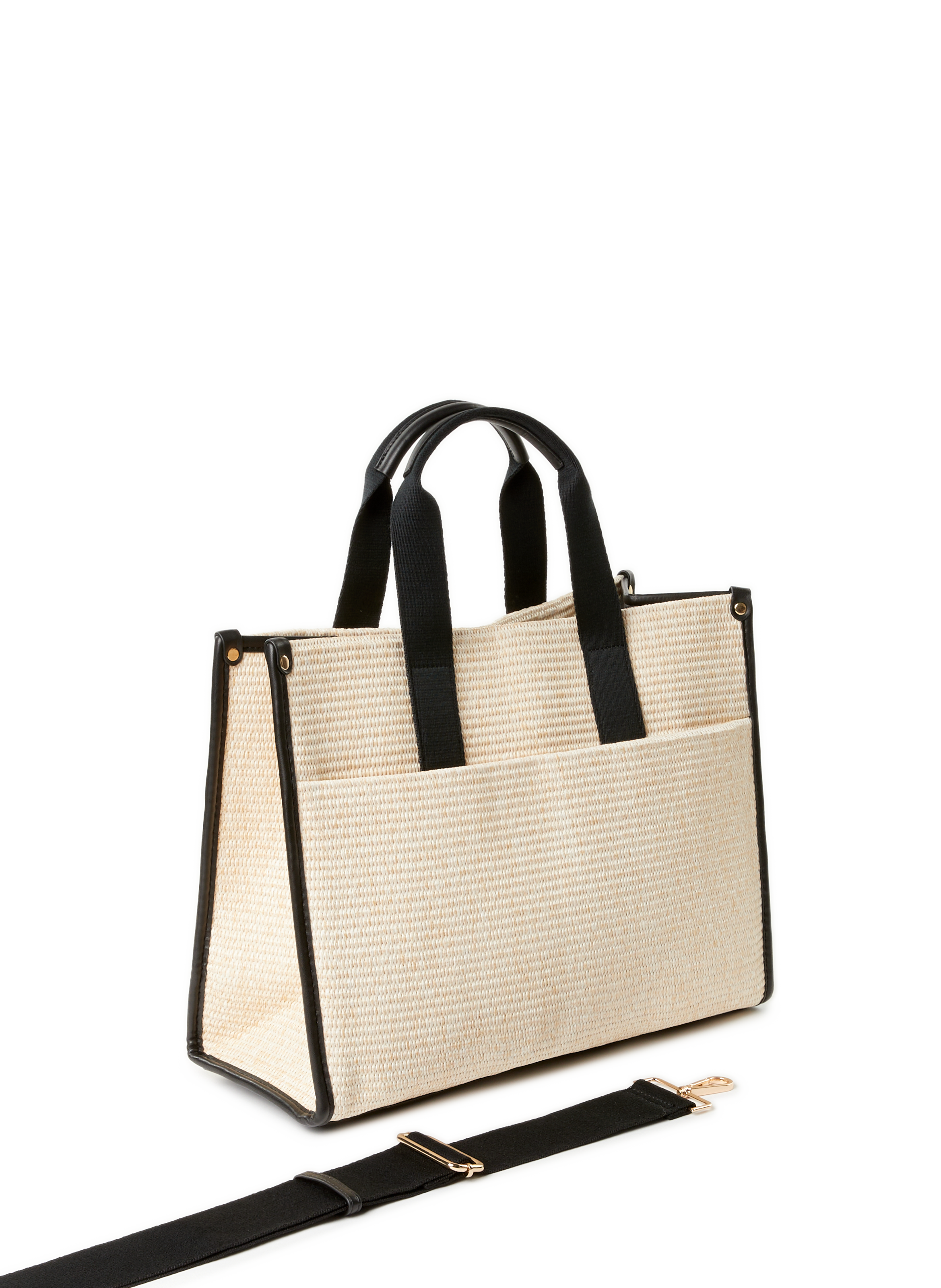 Grand sac cabas en paille AU PRINTEMPS PARIS Beige