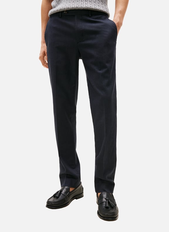 Cotton blend straight trousers Blue by TOMMY HILFIGER TOMMY HILFIGER Cotton blend straight trousers Blue