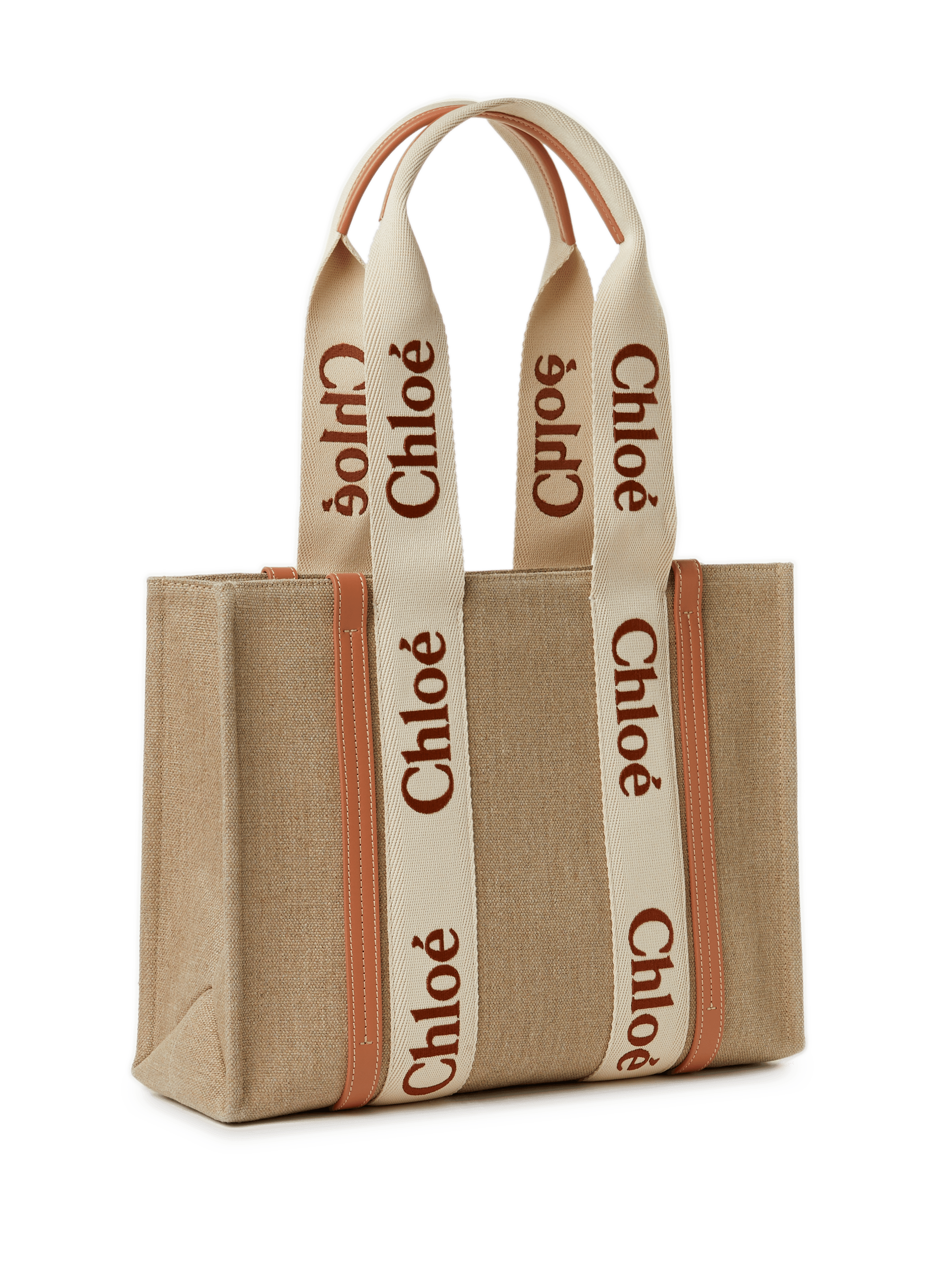 Sac cabas en lin CHLOÉ Orange