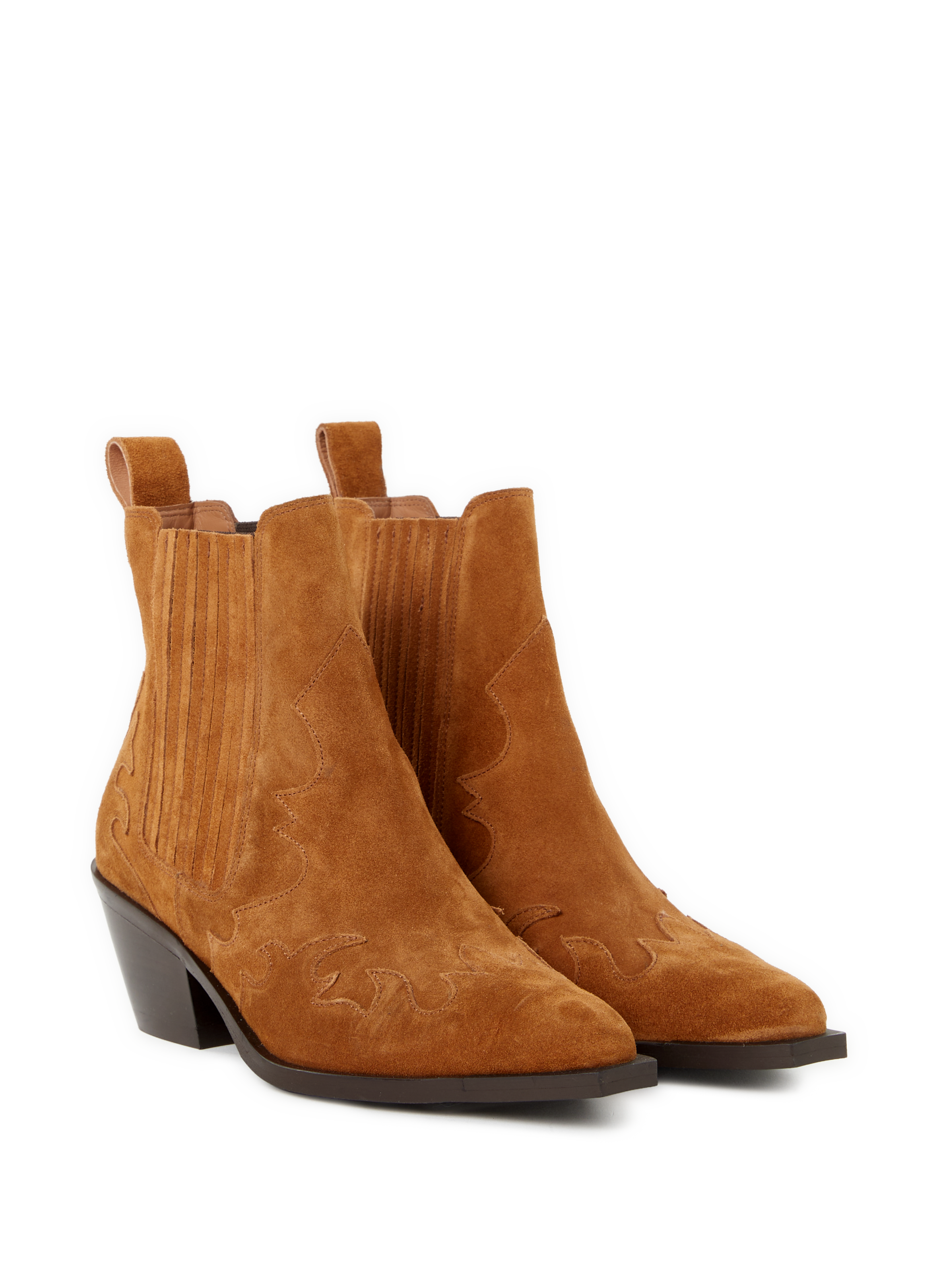 Bottines santiags en cuir suédé SAISON 1865 Marron