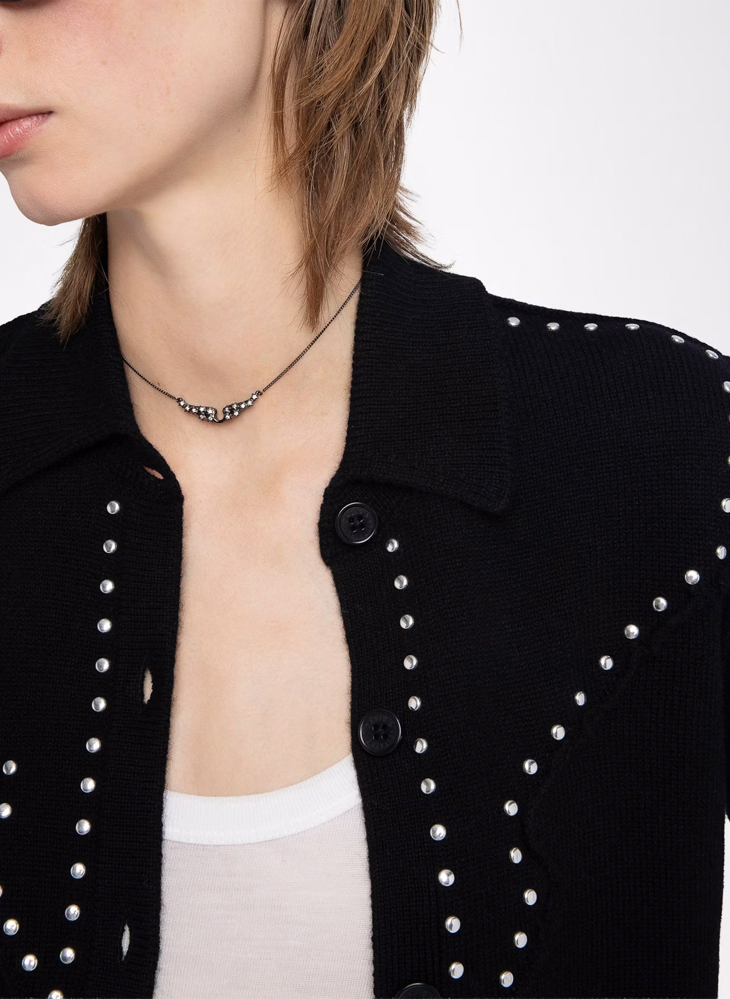 Cardigan droit en laine et cachemire adany ZADIG&VOLTAIRE Noir