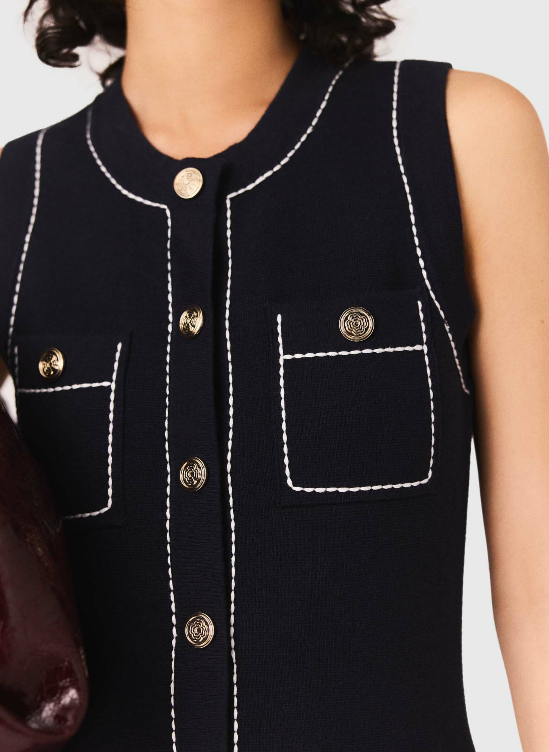 Robe courte en maille Bleu