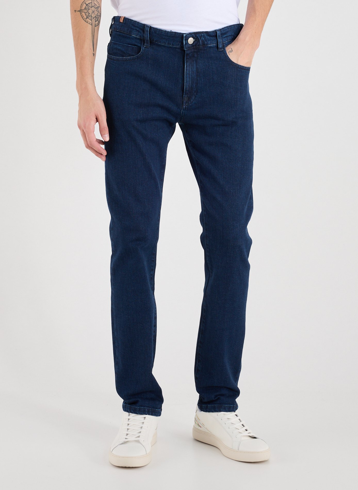 NOTIFY Five-pocket cotton blend jeans Blue