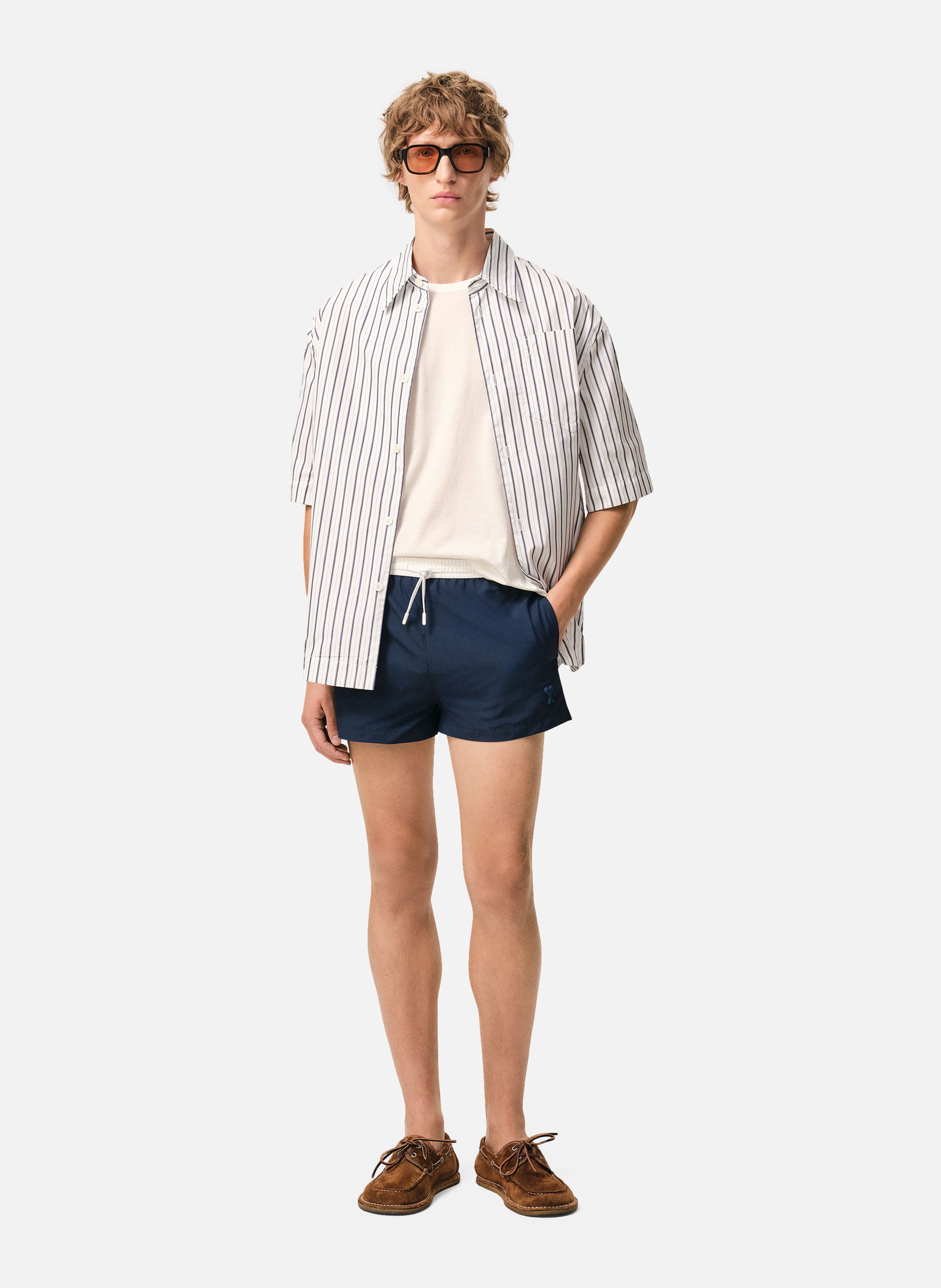 Maillot de bain court en nylon AMI PARIS Bleu
