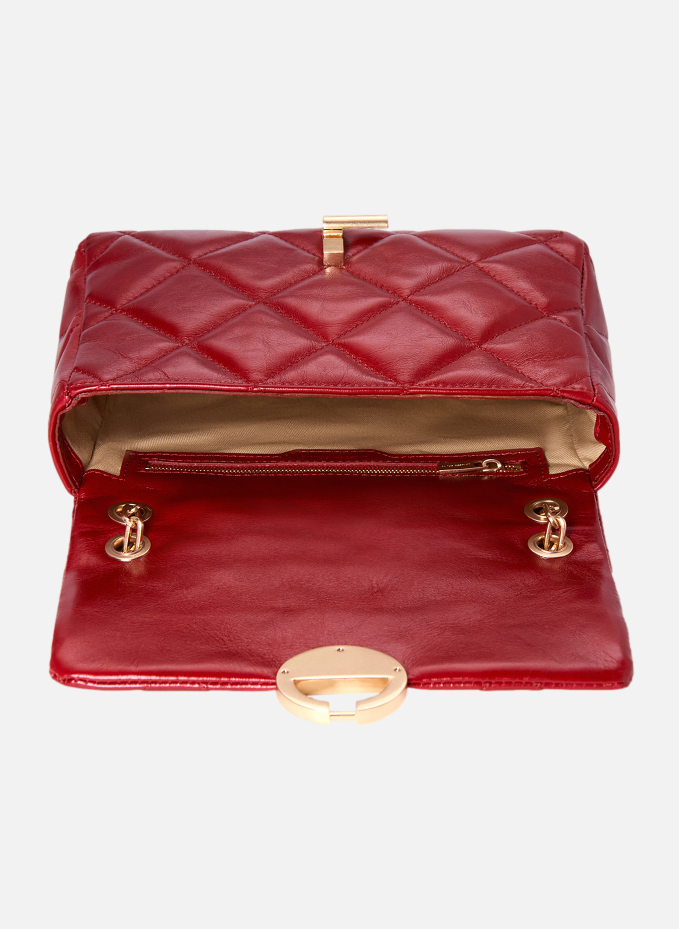 Grand sac moon en cuir VANESSA BRUNO Rouge