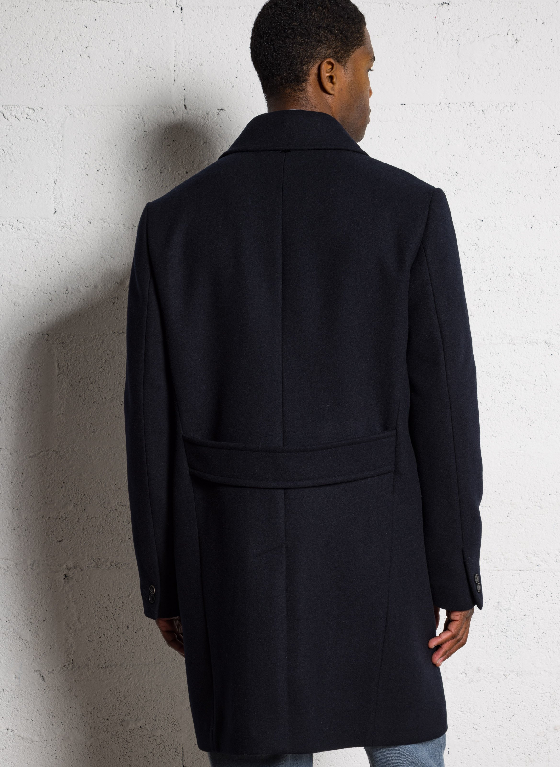 Manteau col tailleur en laine mélangée IKKS Bleu