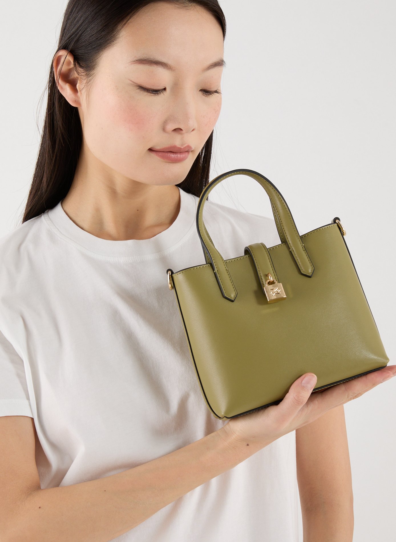 Handbag K/Autograph in leather KARL LAGERFELD Brown