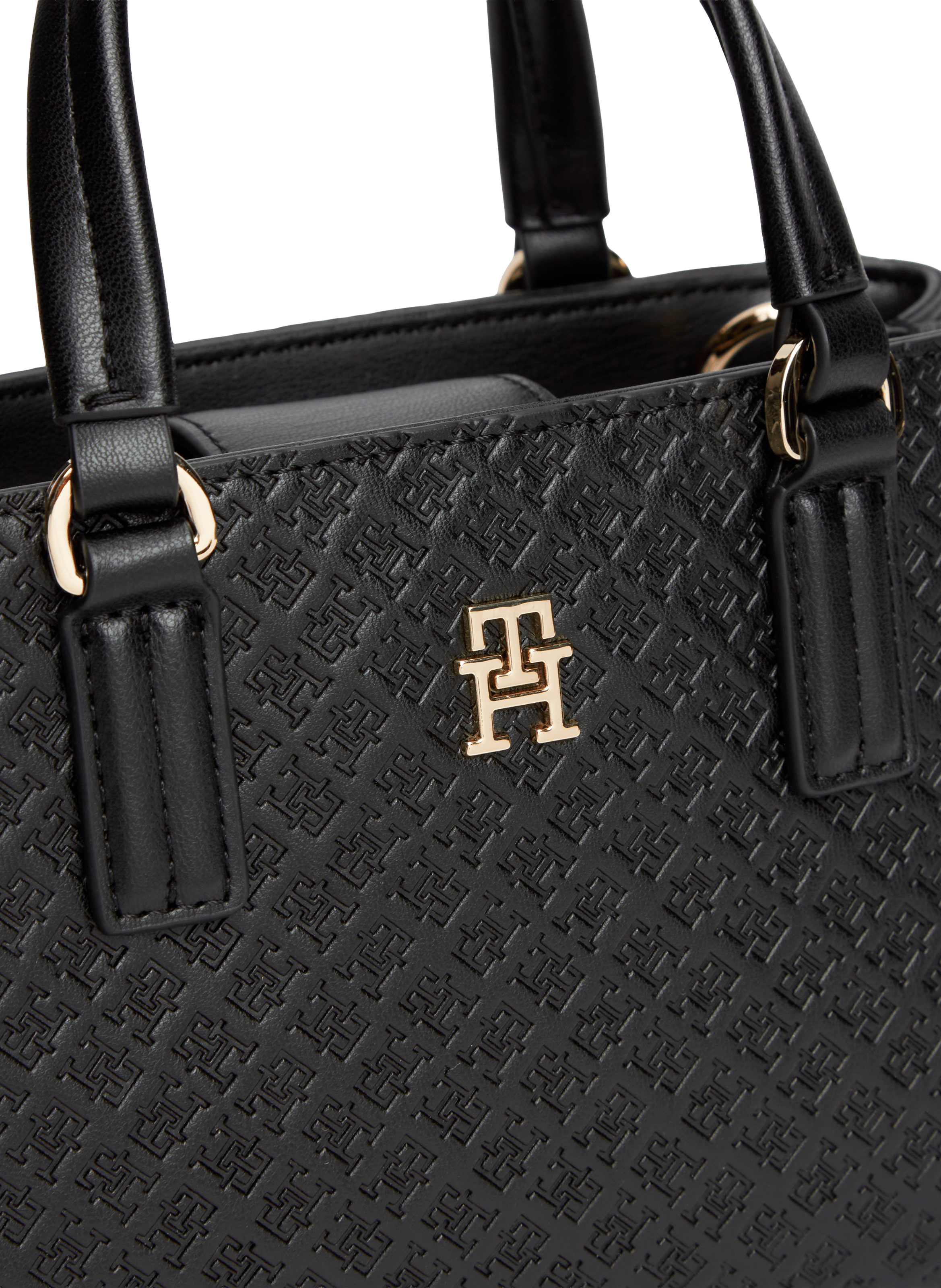 TH Monogram Daily Mini Tote Handbag TOMMY HILFIGER Black
