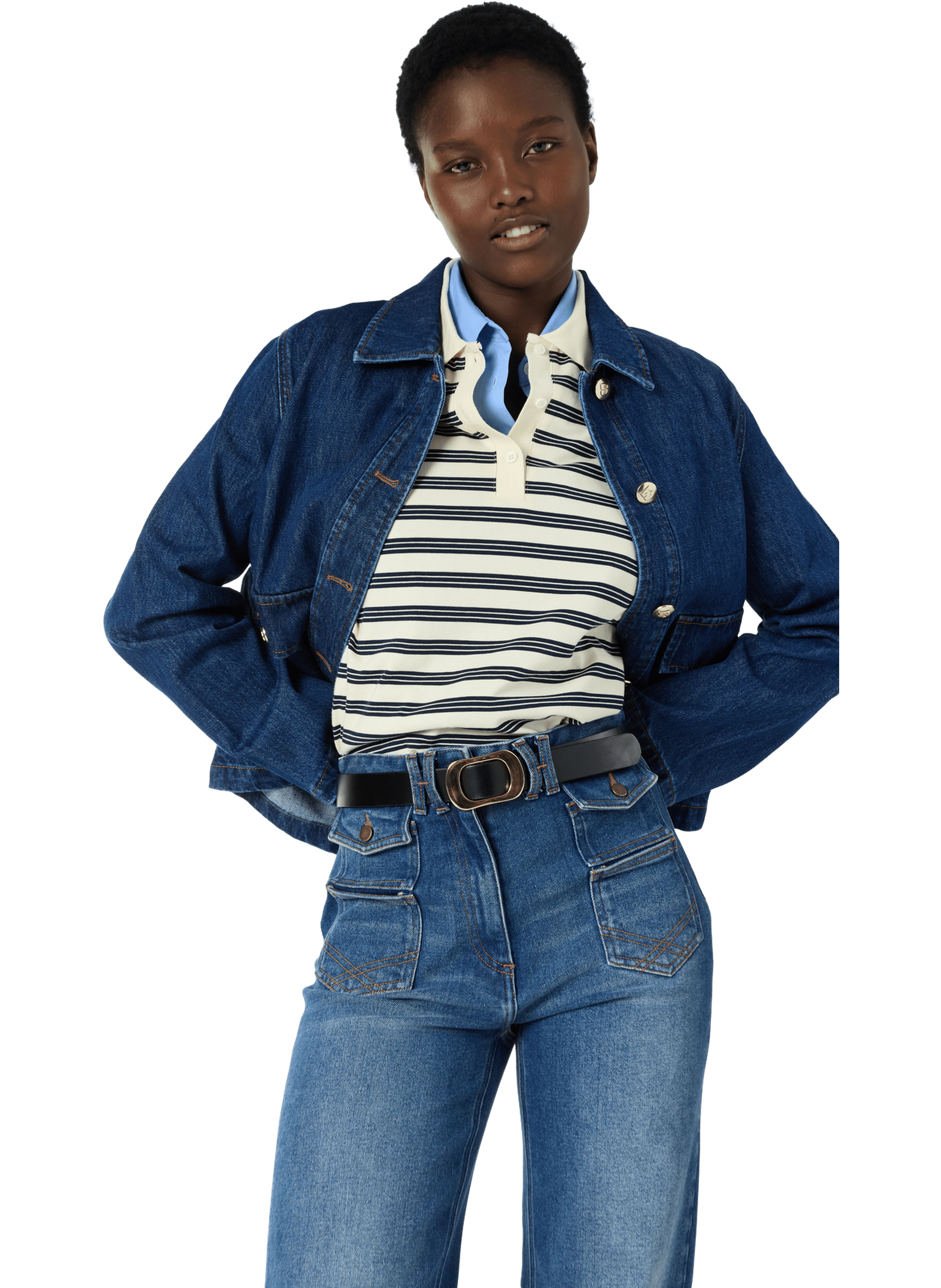 Veste droite en denim brut - taina GERARD DAREL Bleu