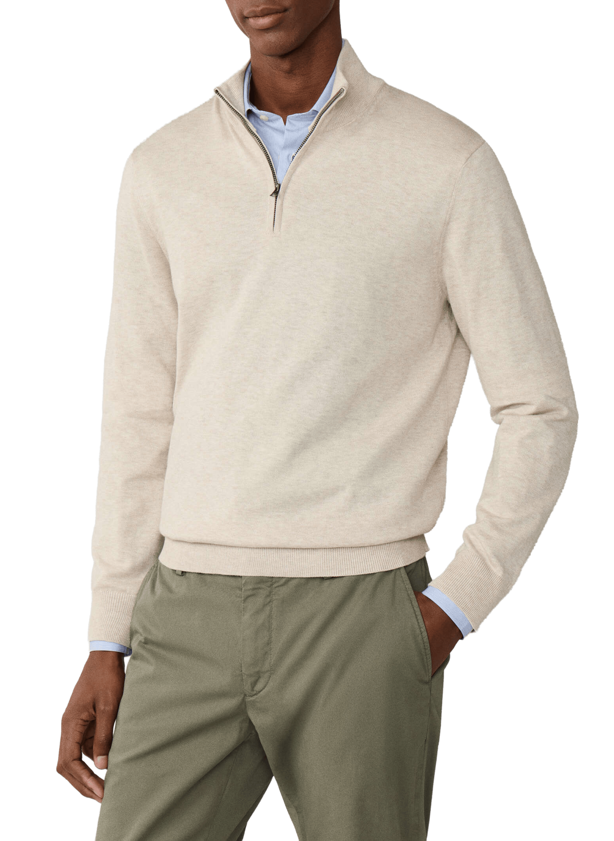 Cotton and linen jumper FACONNABLE Beige