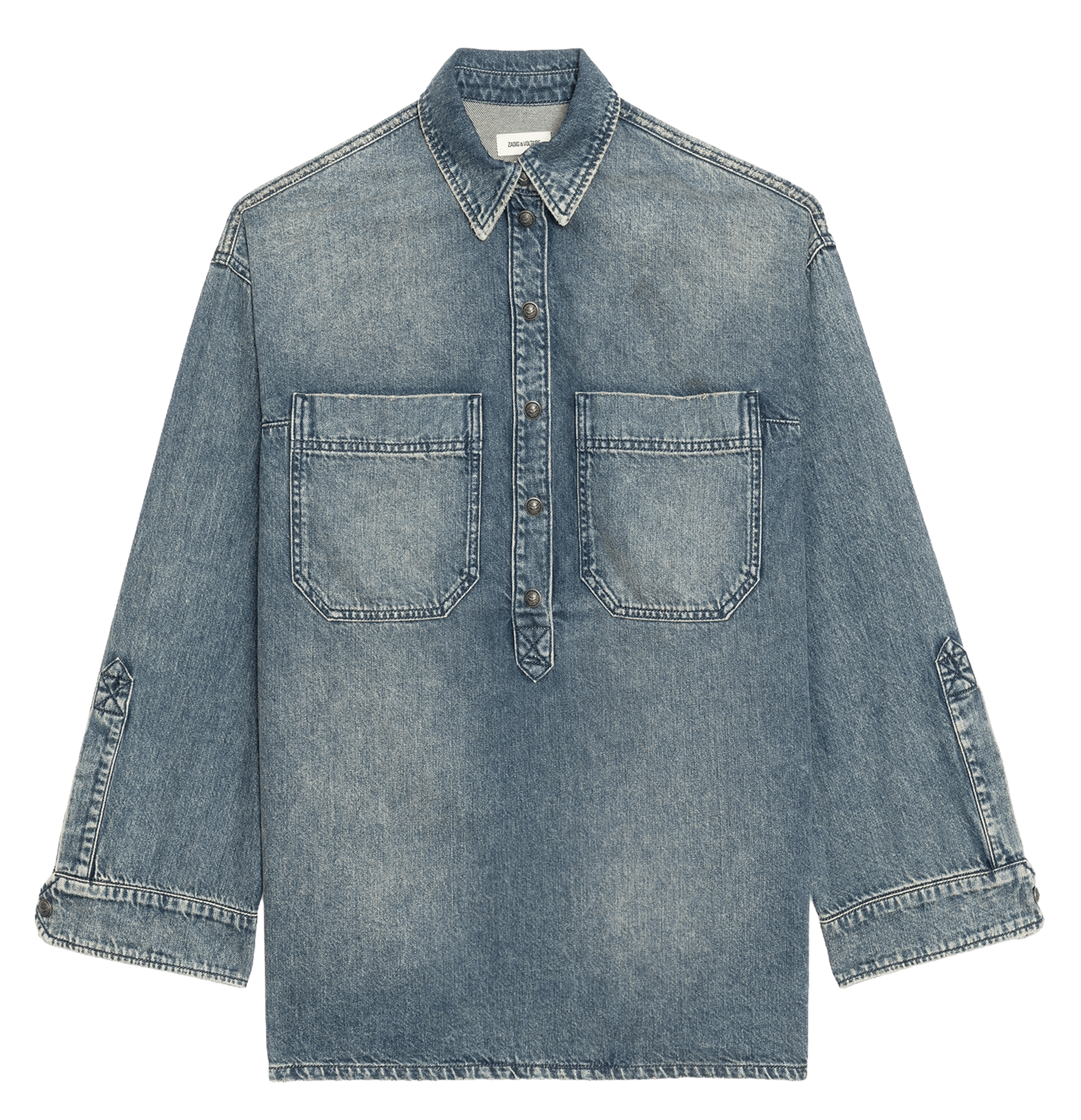 Blouse col polo en coton timona ZADIG&VOLTAIRE Bleu