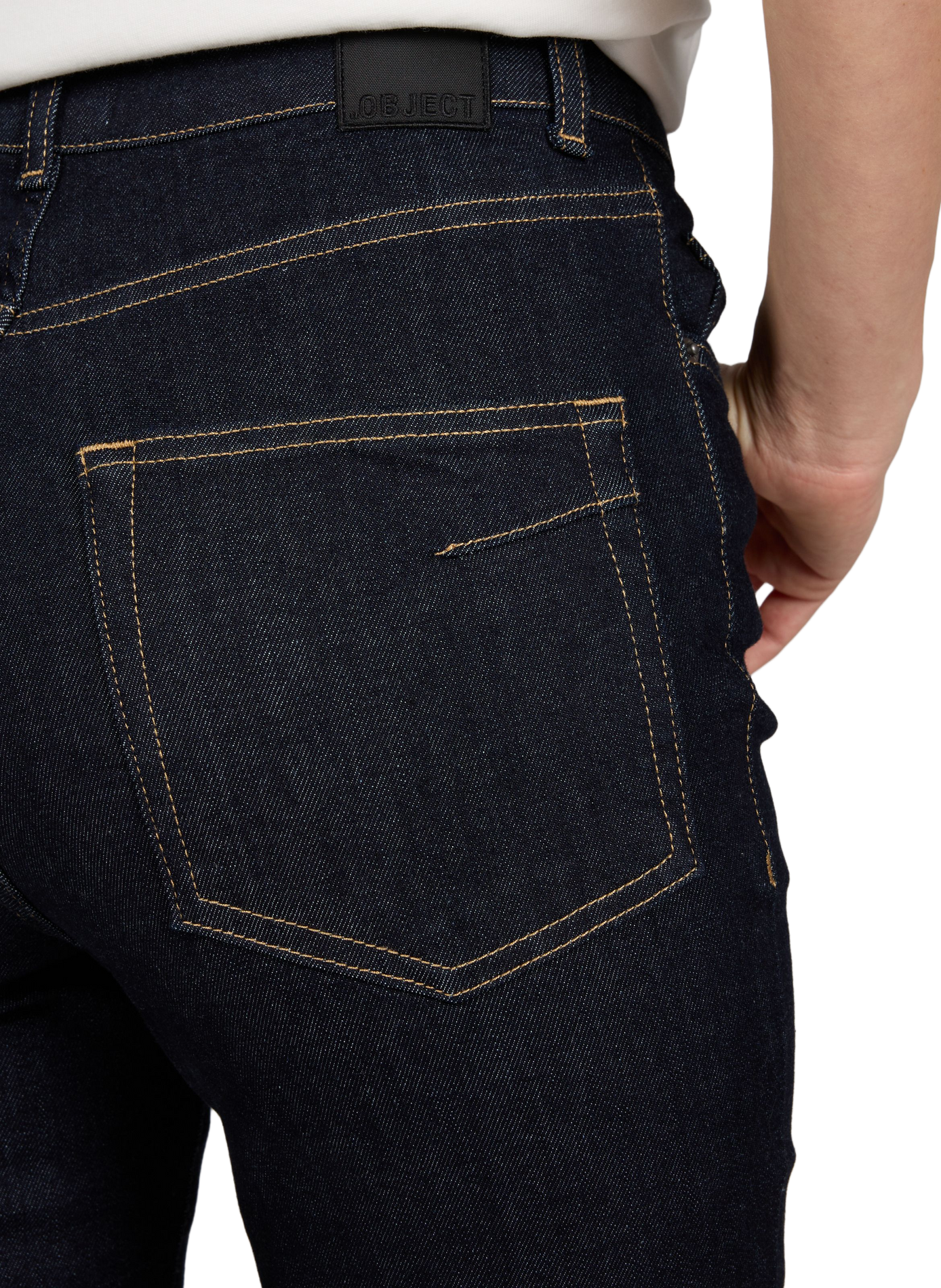 Jean skinny taille haute en coton mélangé OBJECT Bleu