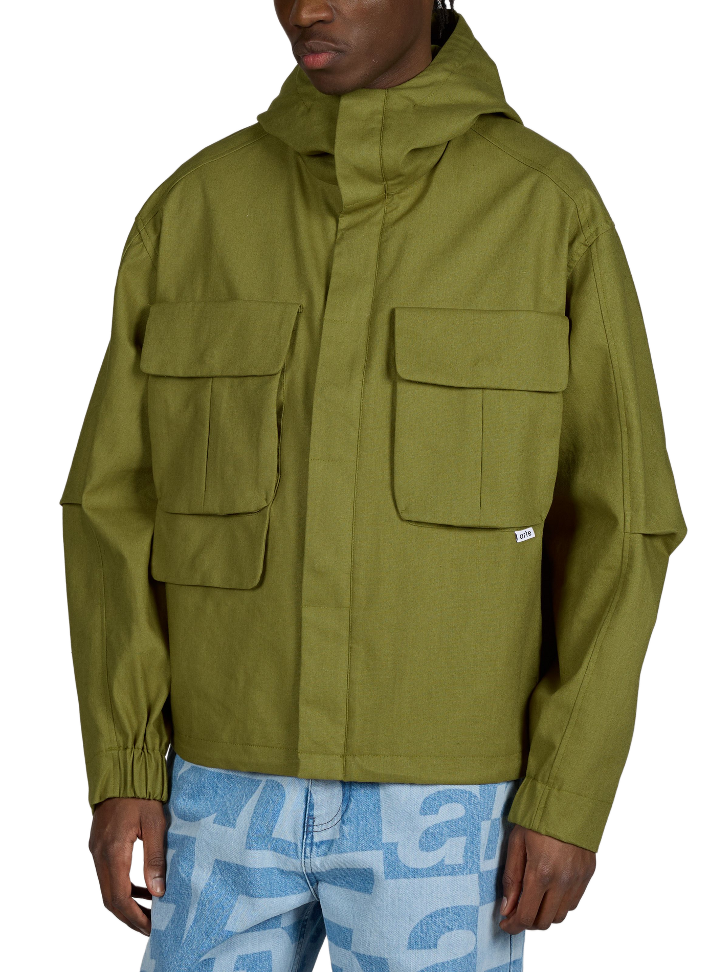 Technical jacket in linen and cotton ARTE ANTWERP Khaki