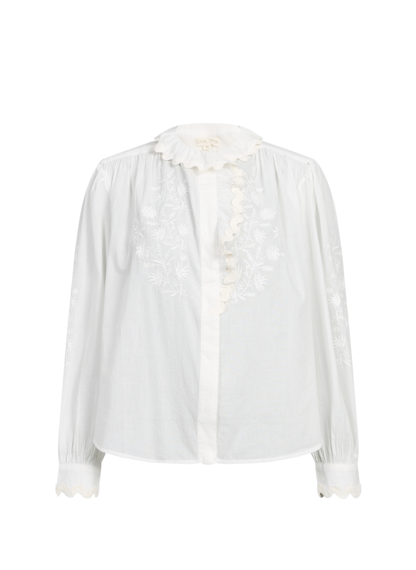 Chemise broderies fleurs en coton LOUISE MISHA Blanc