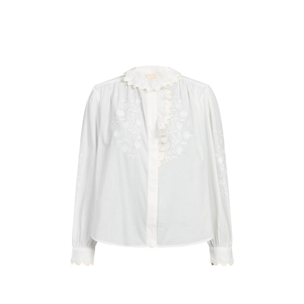 Chemise broderies fleurs en coton Chemise broderies fleurs en coton