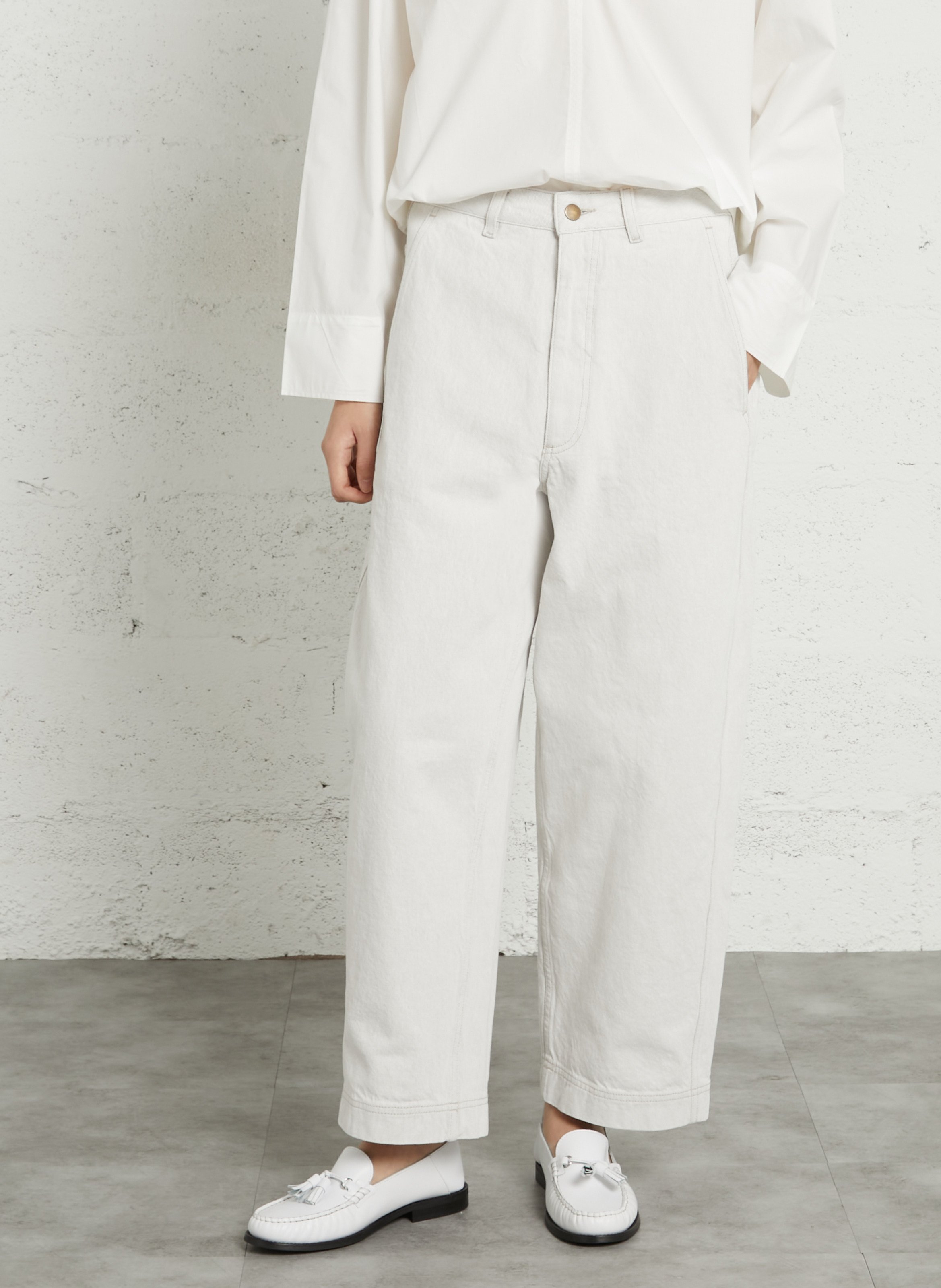 Pantalon large en coton bio clovis SOEUR Beige