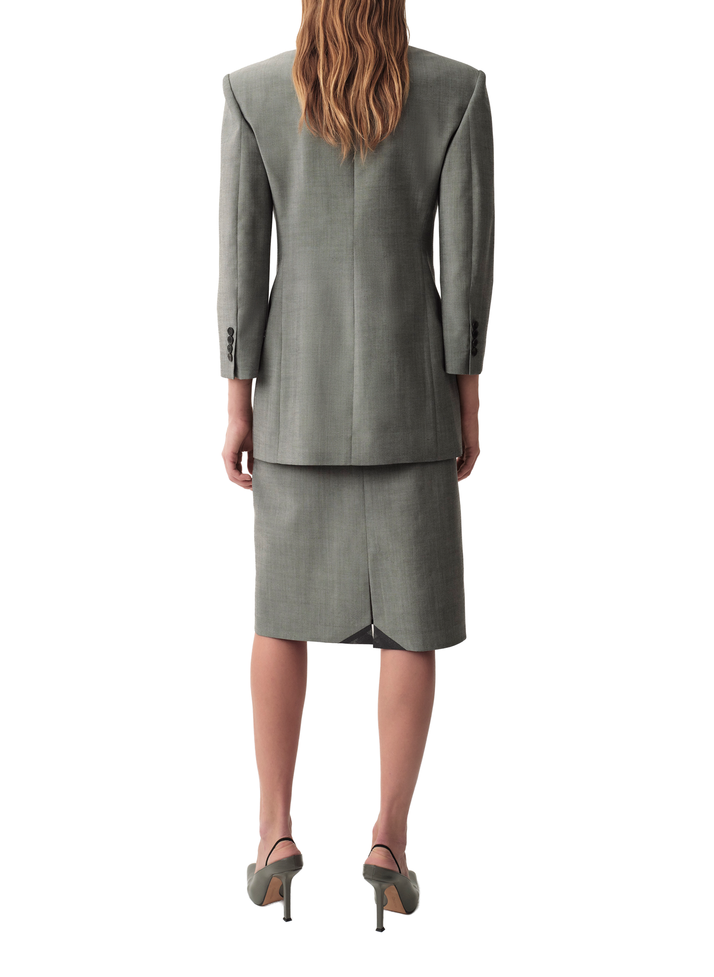 Jupe tailleur Luna en laine CK COLLECTION Gris