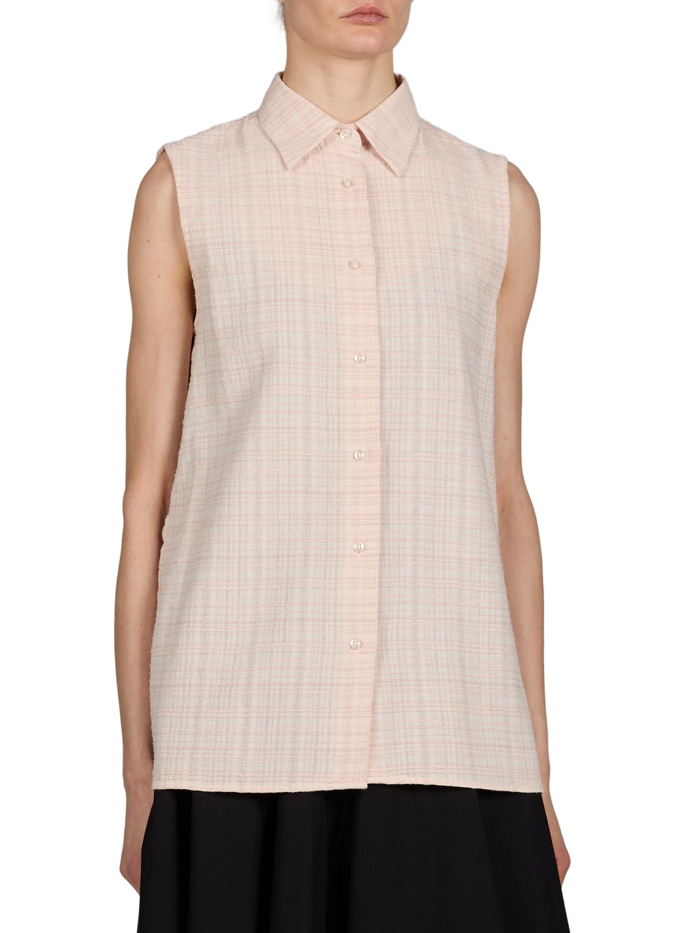 Top sans manches boutonné à rayures OFFICINE GENERALE Rose