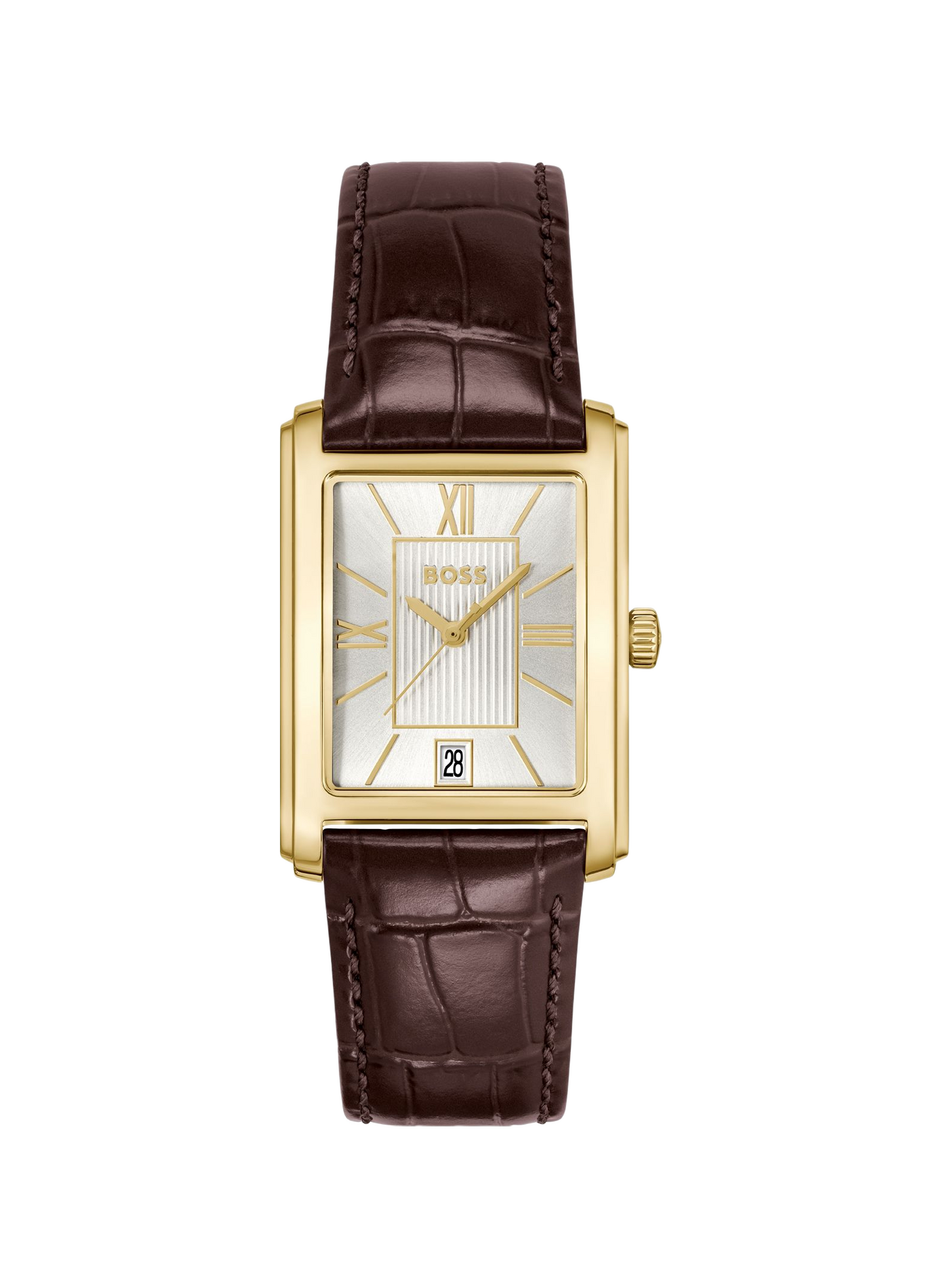 Montre quartz Principle Dress en cuir BOSS MONTRES Blanc