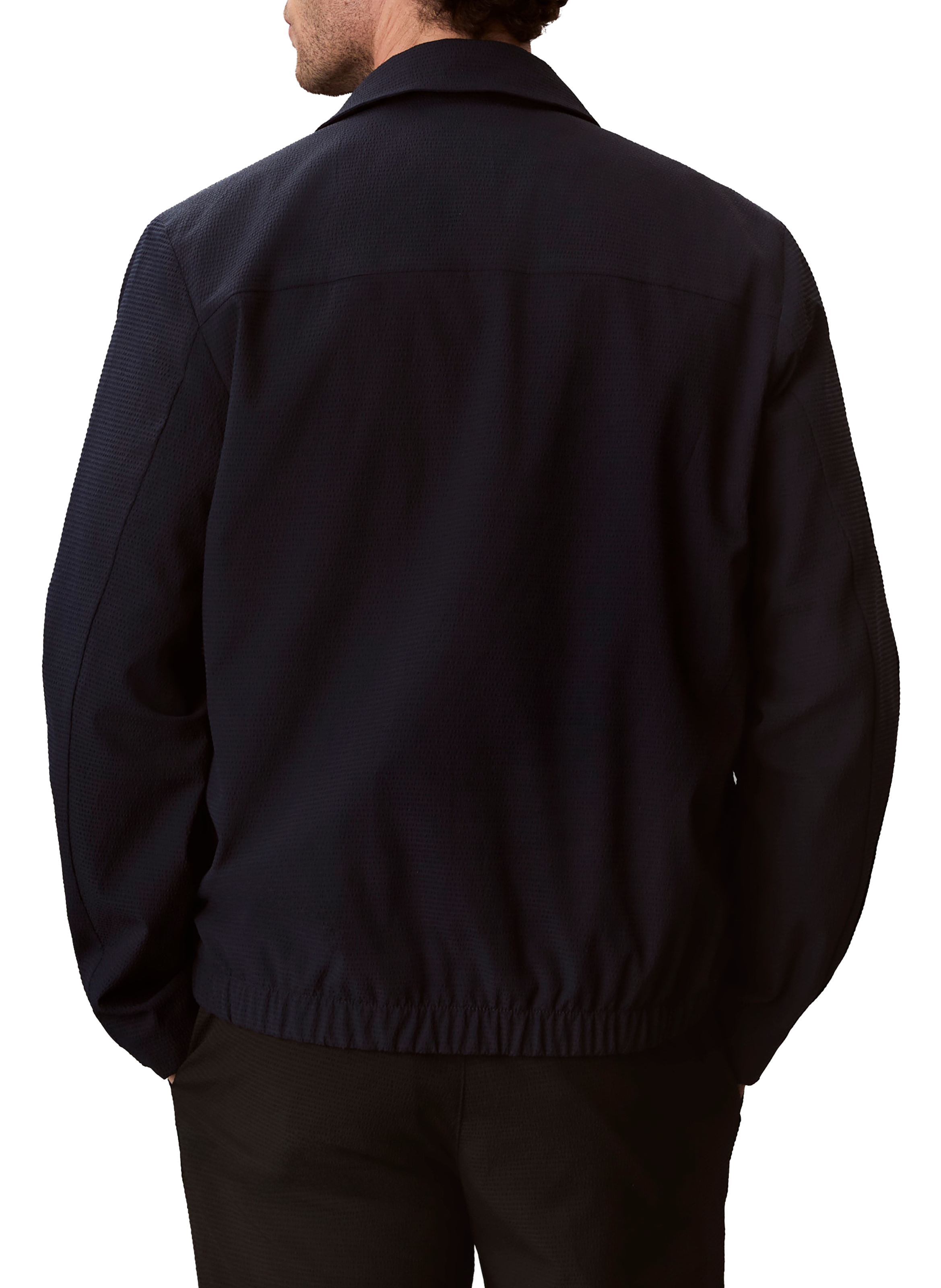 Textured Seersucker Lightweight Jacket CALVIN KLEIN Blue