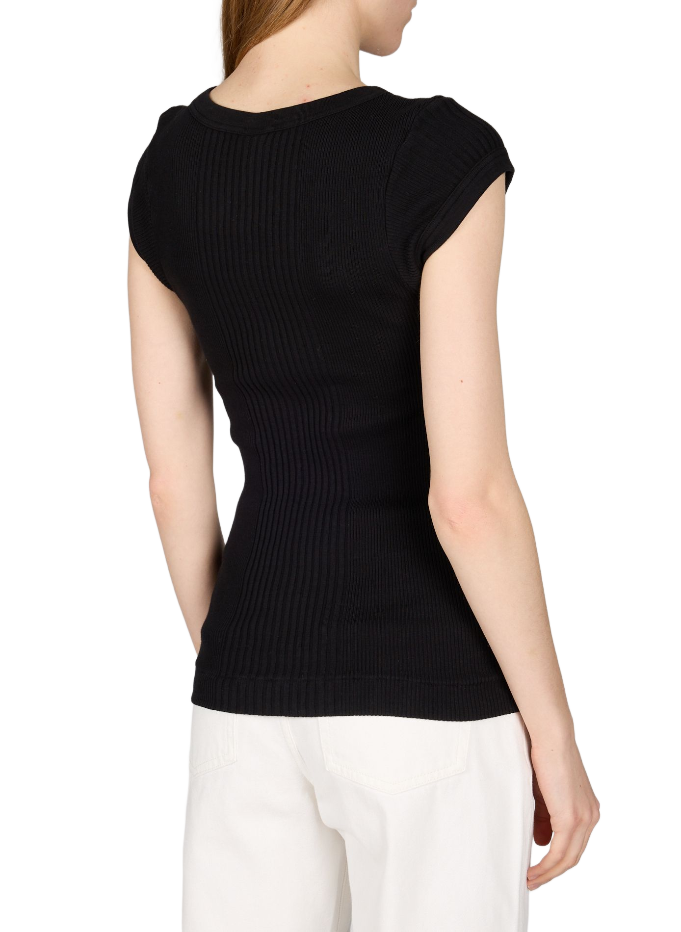 Chalain T-shirt with short sleeves in cotton knit. PURE SUGAR Black