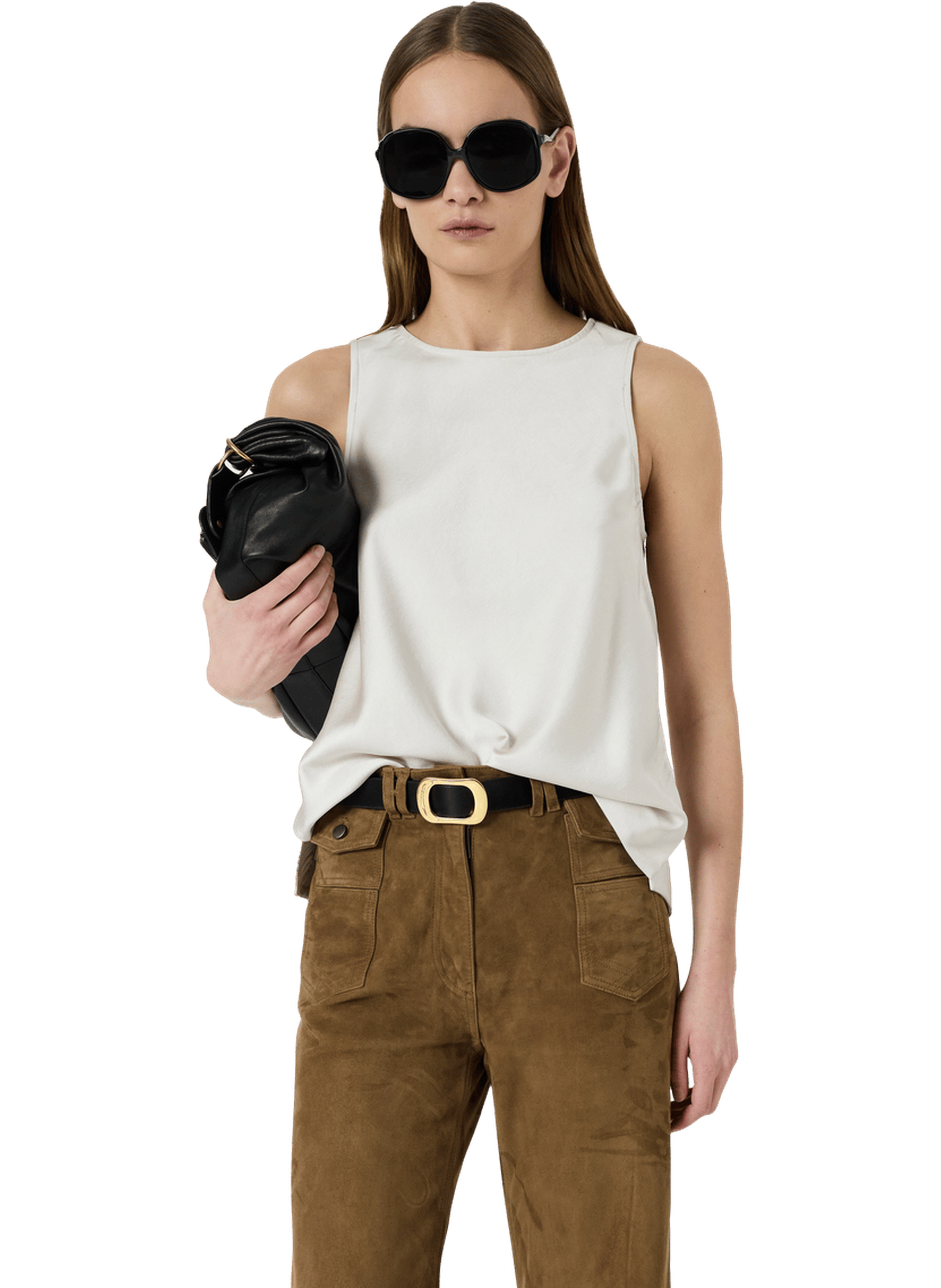 Top sans manche en satin - callista GERARD DAREL Beige