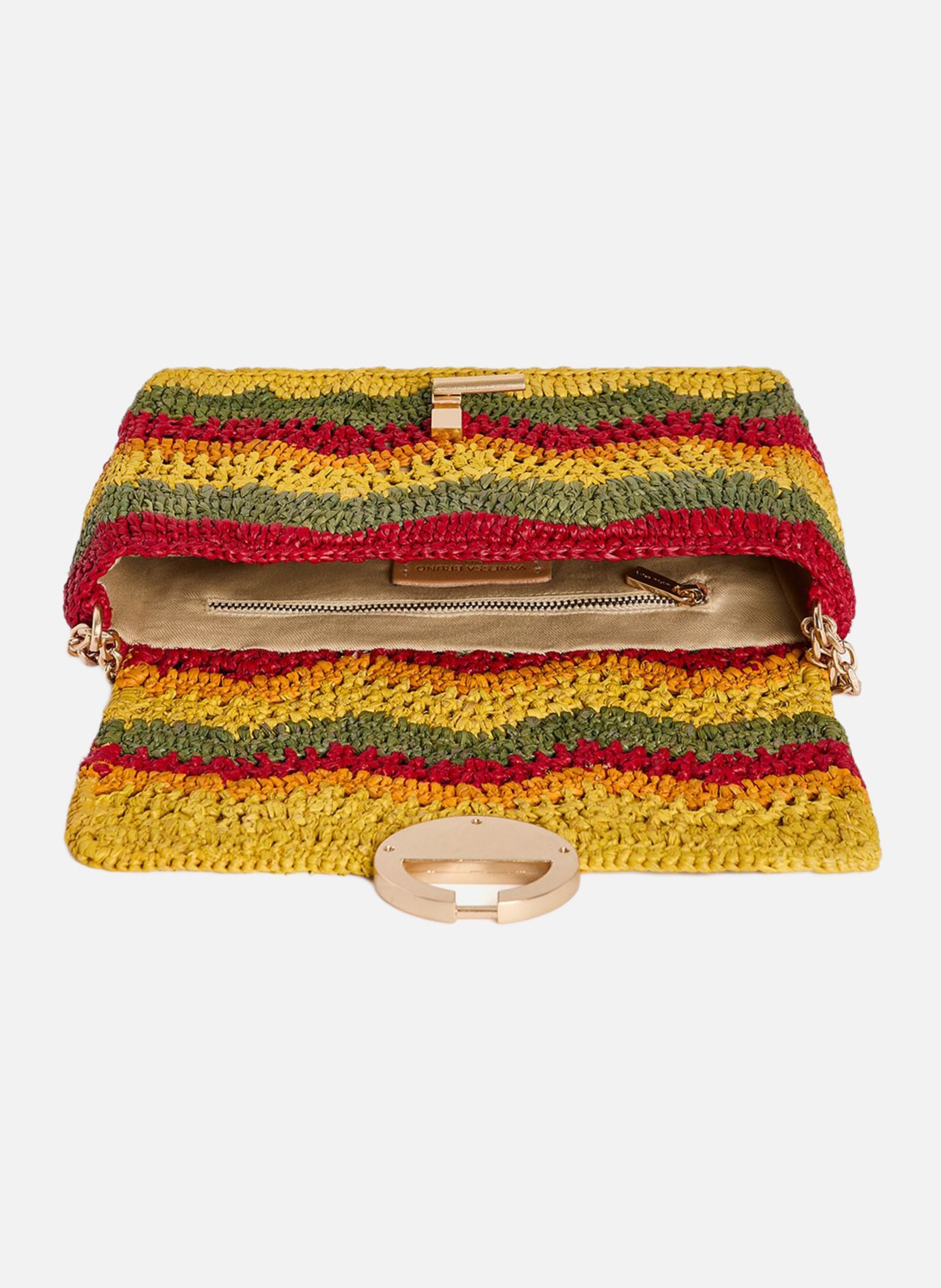Moyen sac moon en raphia VANESSA BRUNO Multicolore