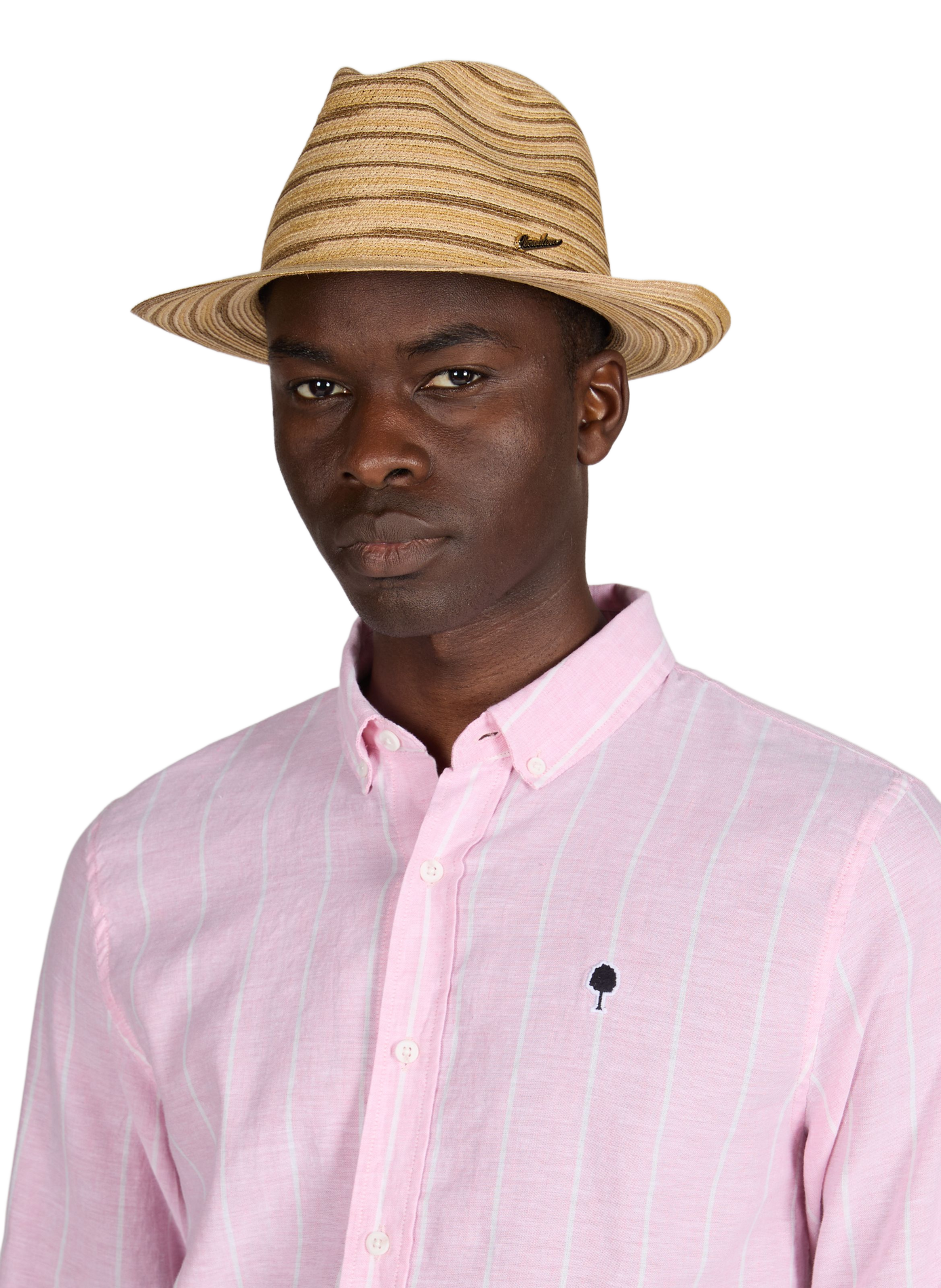 Chapeau de paille Ray à rayures BORSALINO Beige