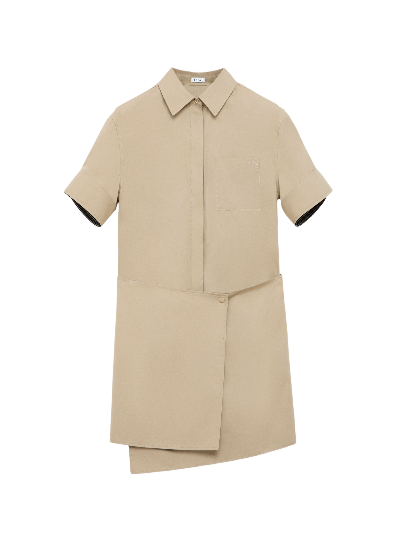 Short wrap dress in cotton and silk LOEWE Beige