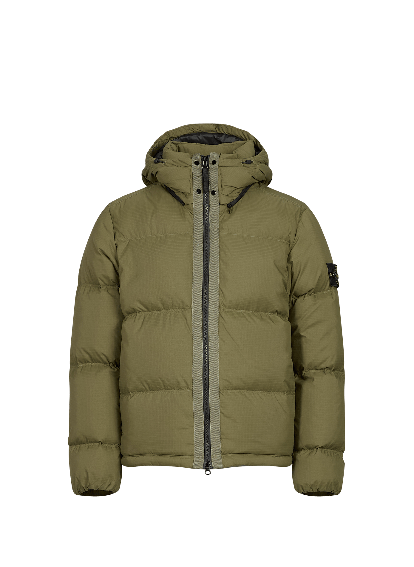 Kurze gesteppte Daunenjacke STONE ISLAND Khaki
