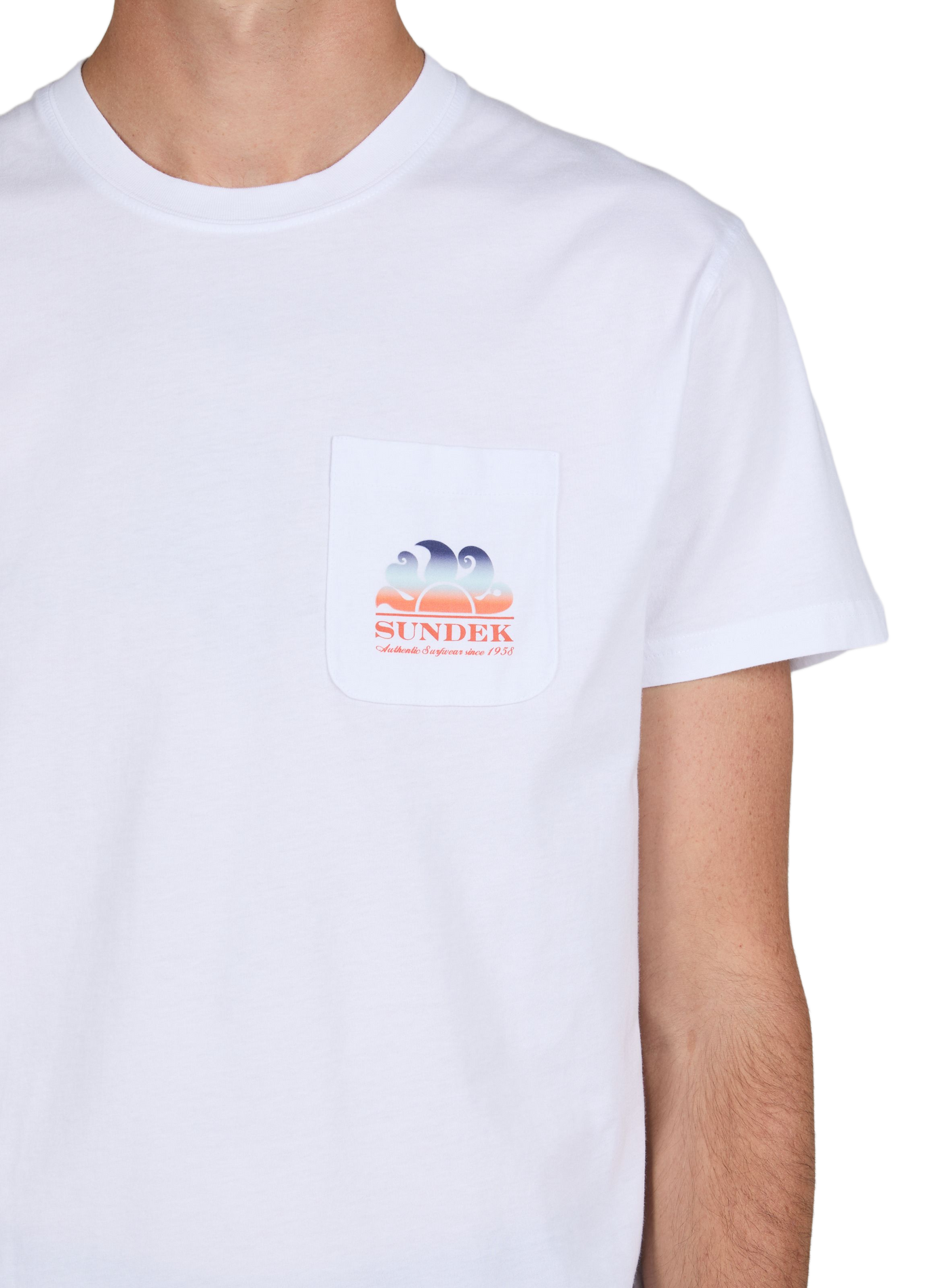 Round neck printed t-shirt SUNDEK White