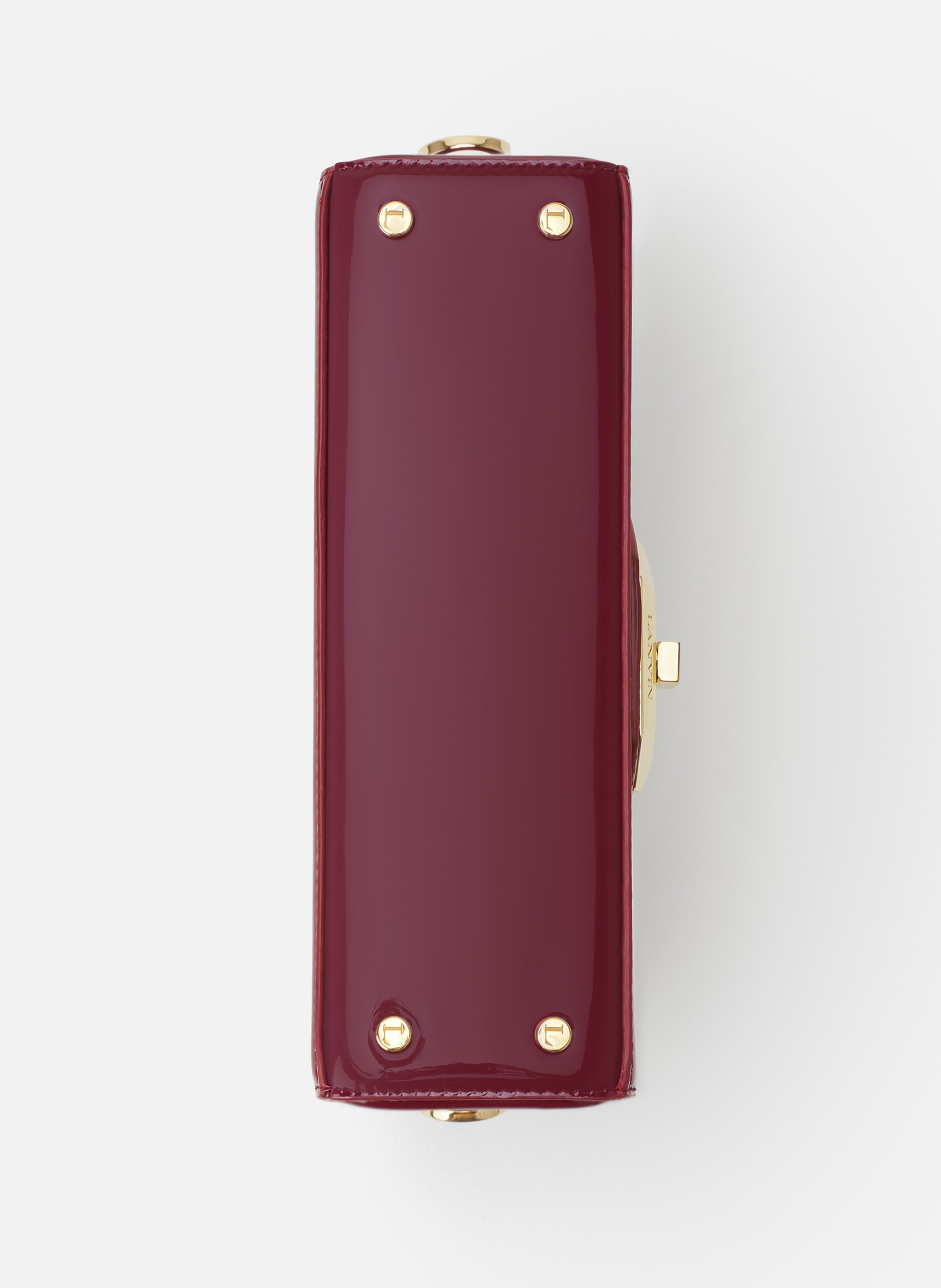 Sac pencil cat nano en cuir vernis LANVIN Rouge