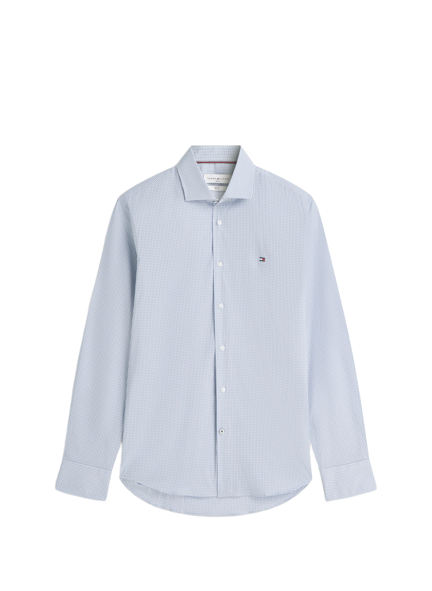 Chemise droite en coton organique mélangé TOMMY HILFIGER Bleu