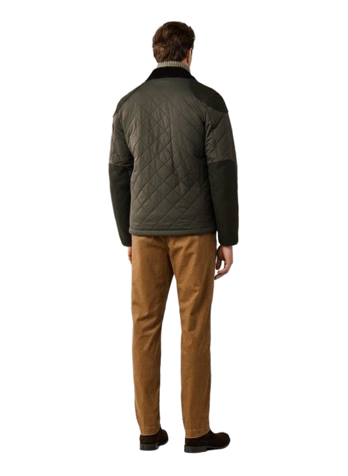 Straight quilted jacket with classic collar HACKETT Khaki