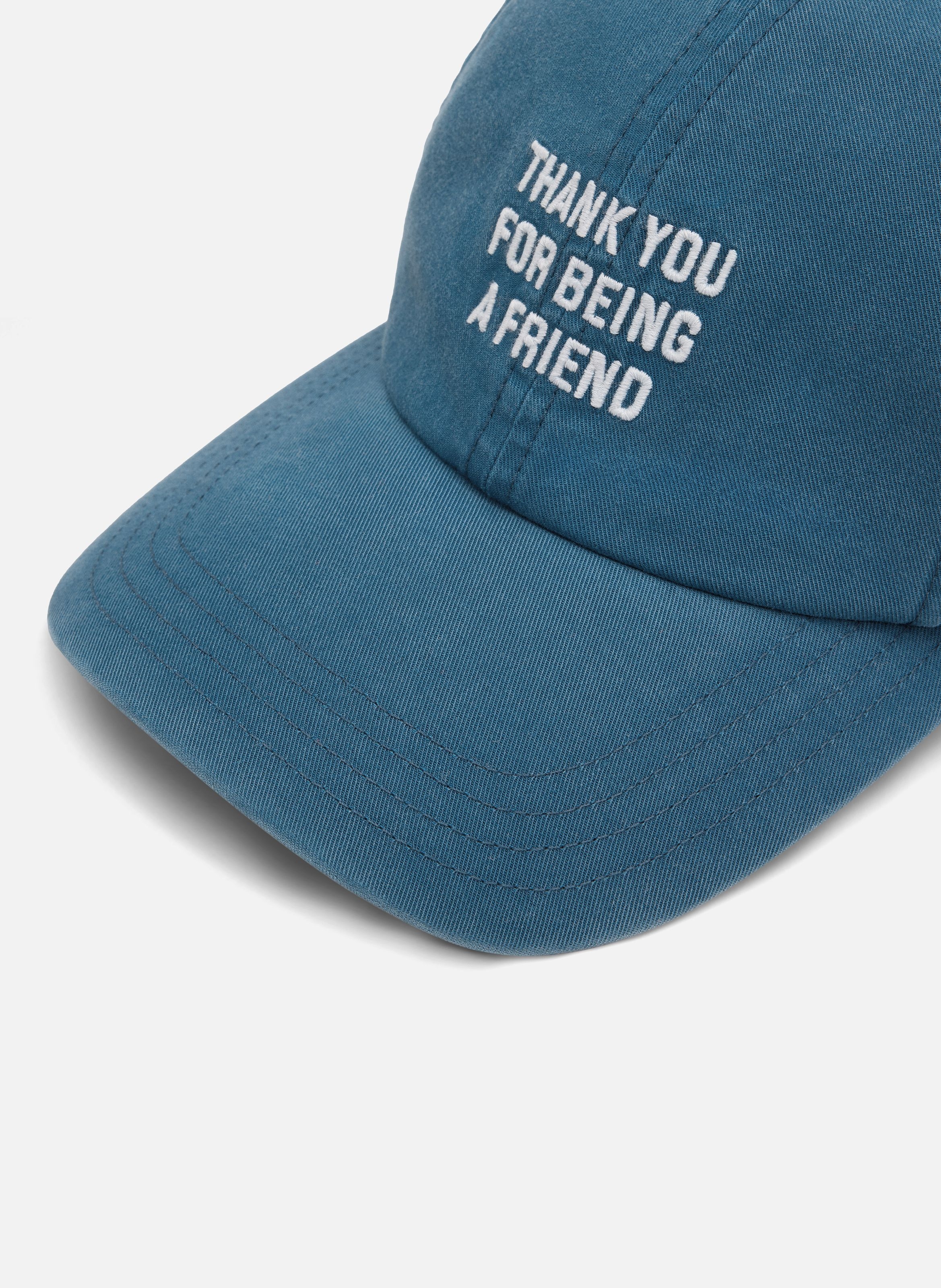 Casquette unisexe en coton "thank you for being a friend" AMI PARIS Bleu
