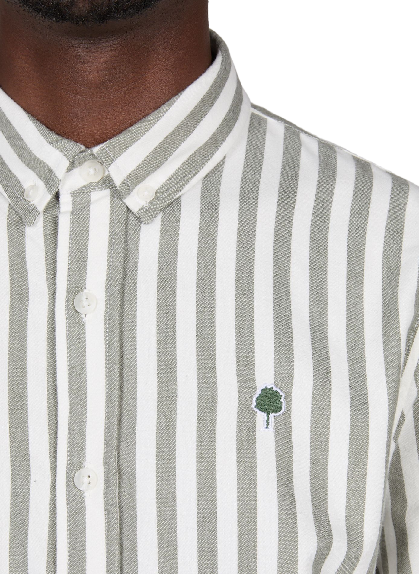 American collar shirt with stripes FAGUO Green