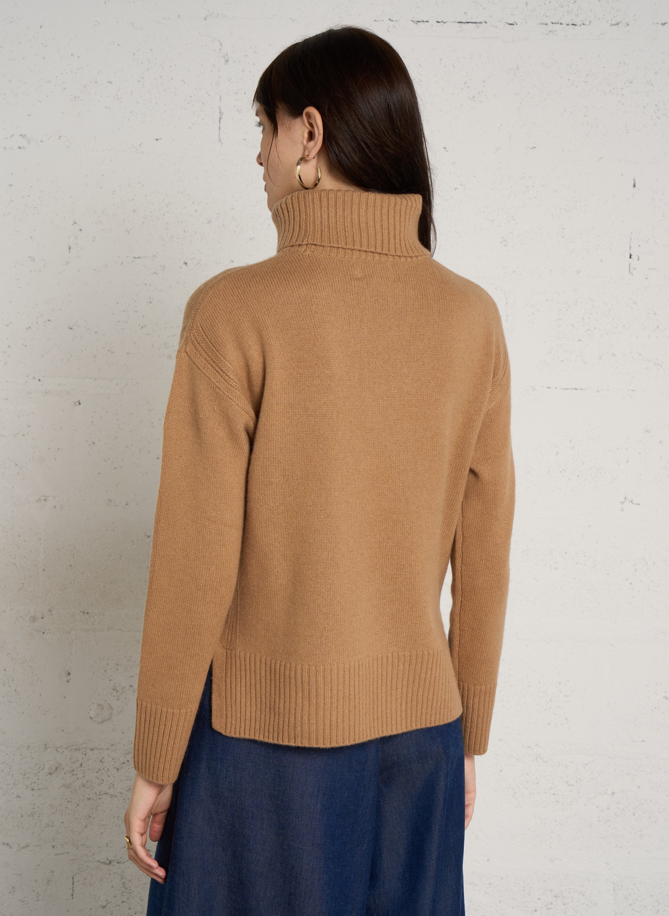 Pull col roulé droit en laine arnold MAISON 123 Beige