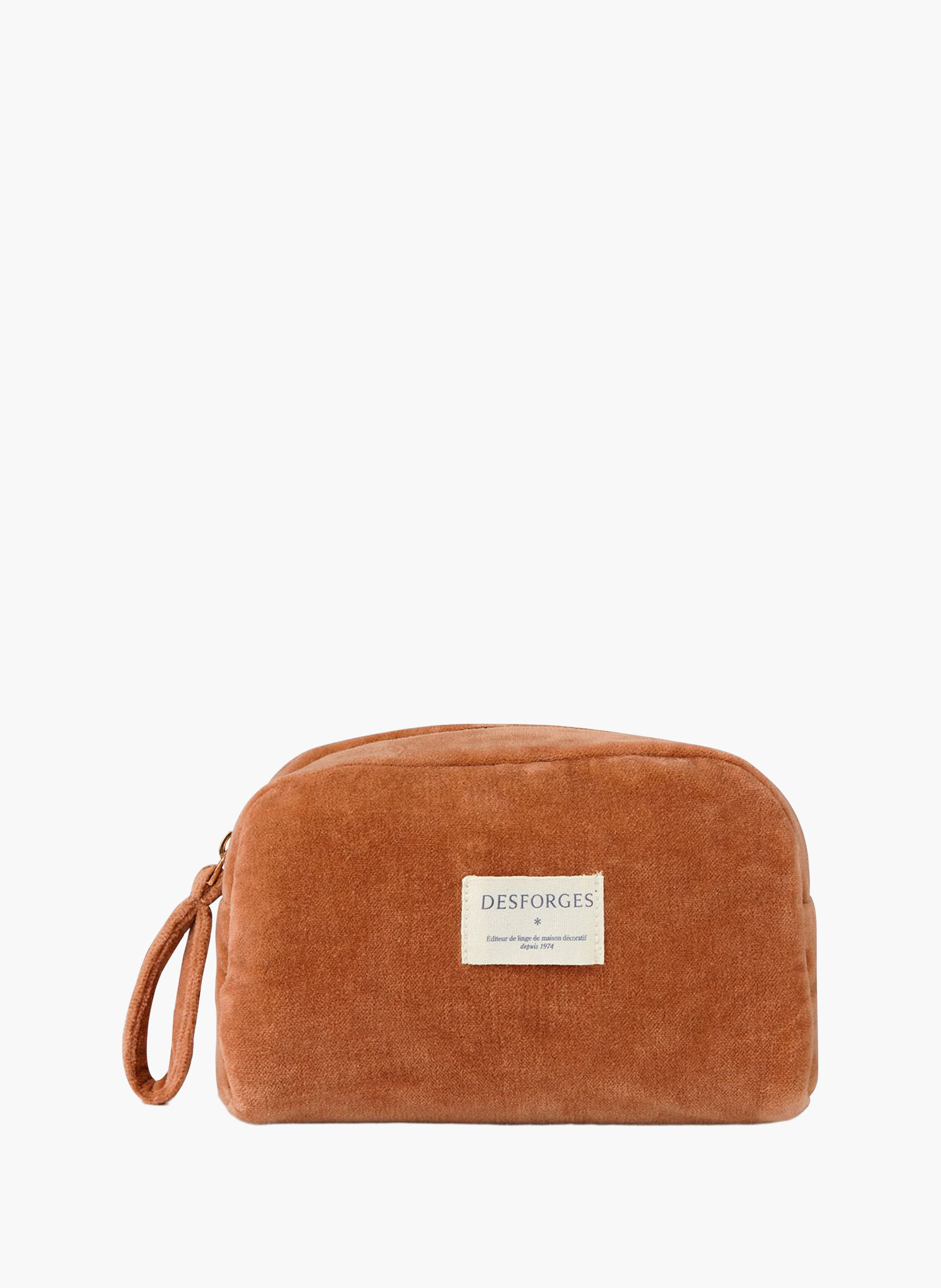 Trousse en velours, calypso DESFORGES Marron