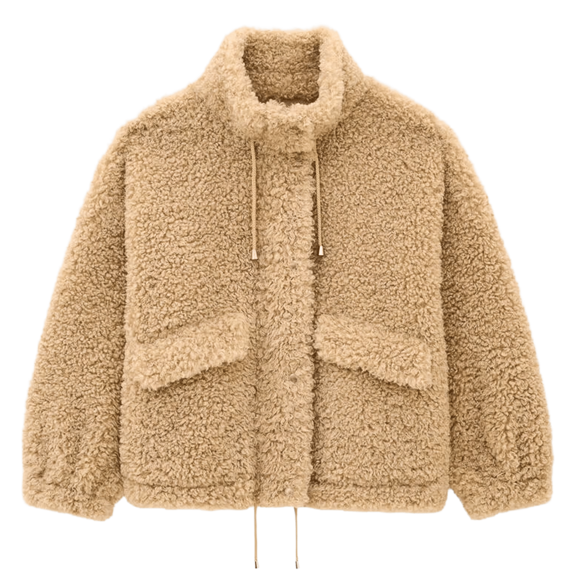 Manteau col montant ample en sherpa sonjo BA&SH Beige