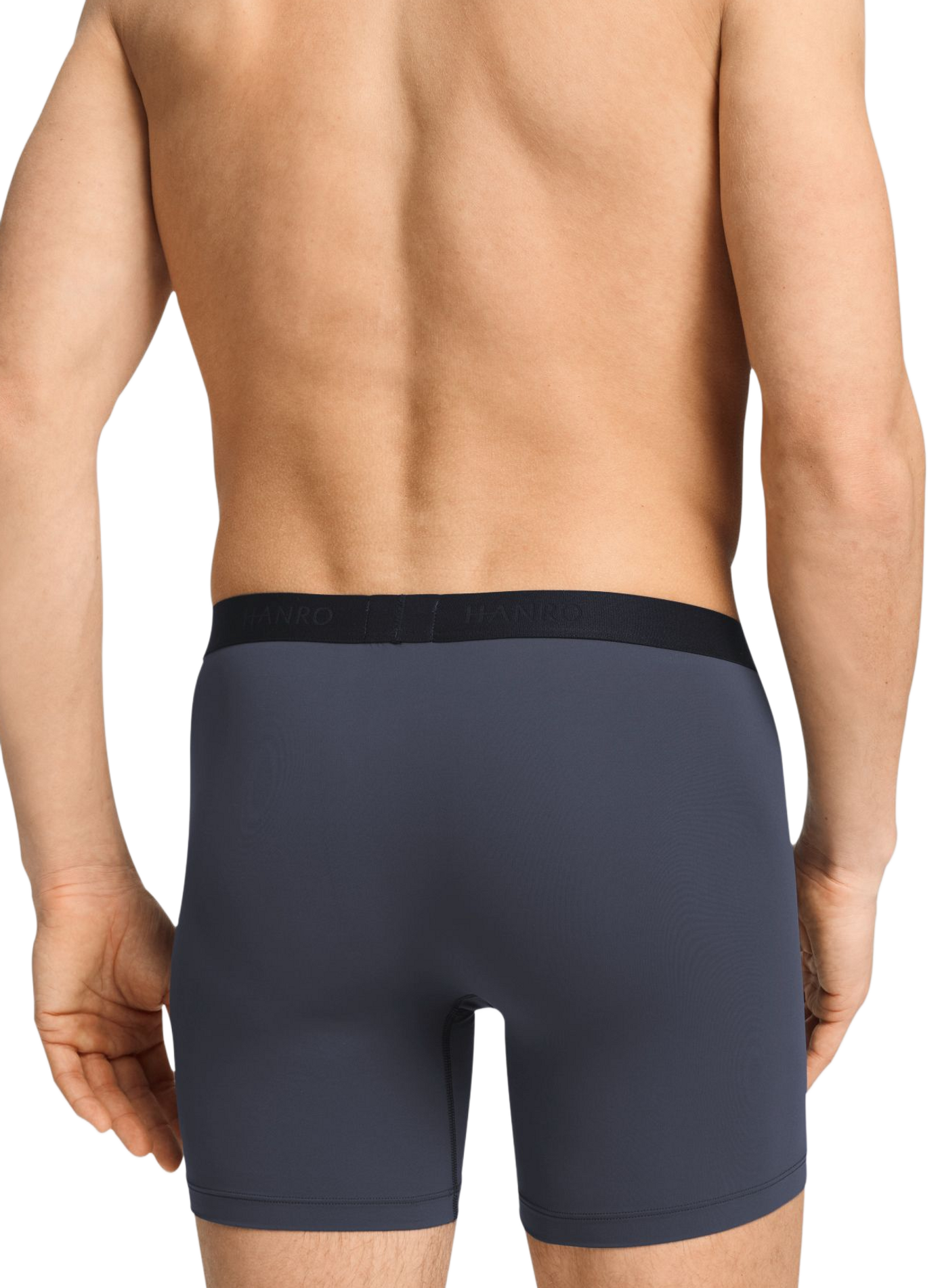 Boxer uni à ceinture contrastée HANRO Gris