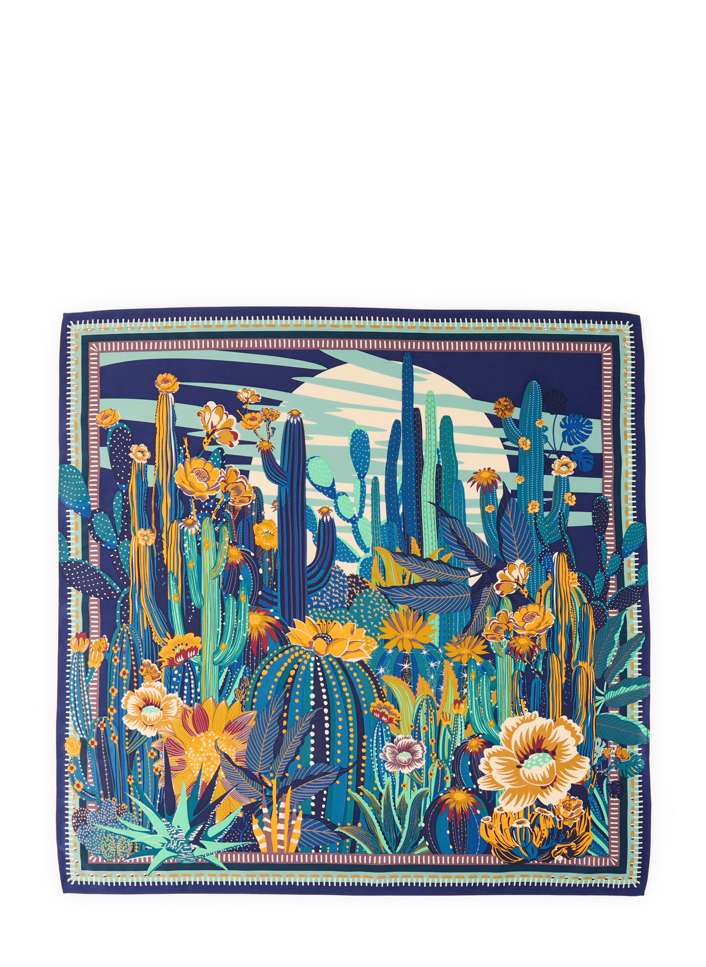 Cactus-Printtuch WILD Blau