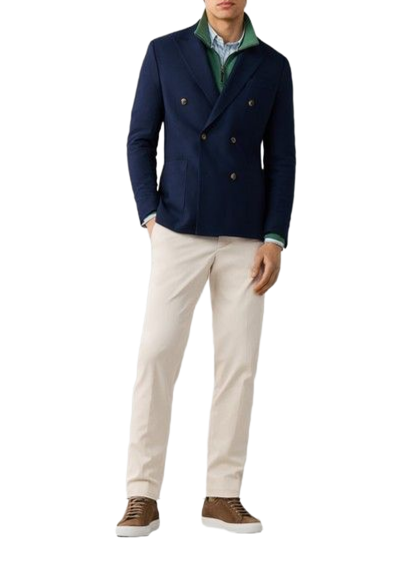 Blazer in blended cotton with tailored collar FACONNABLE Blue