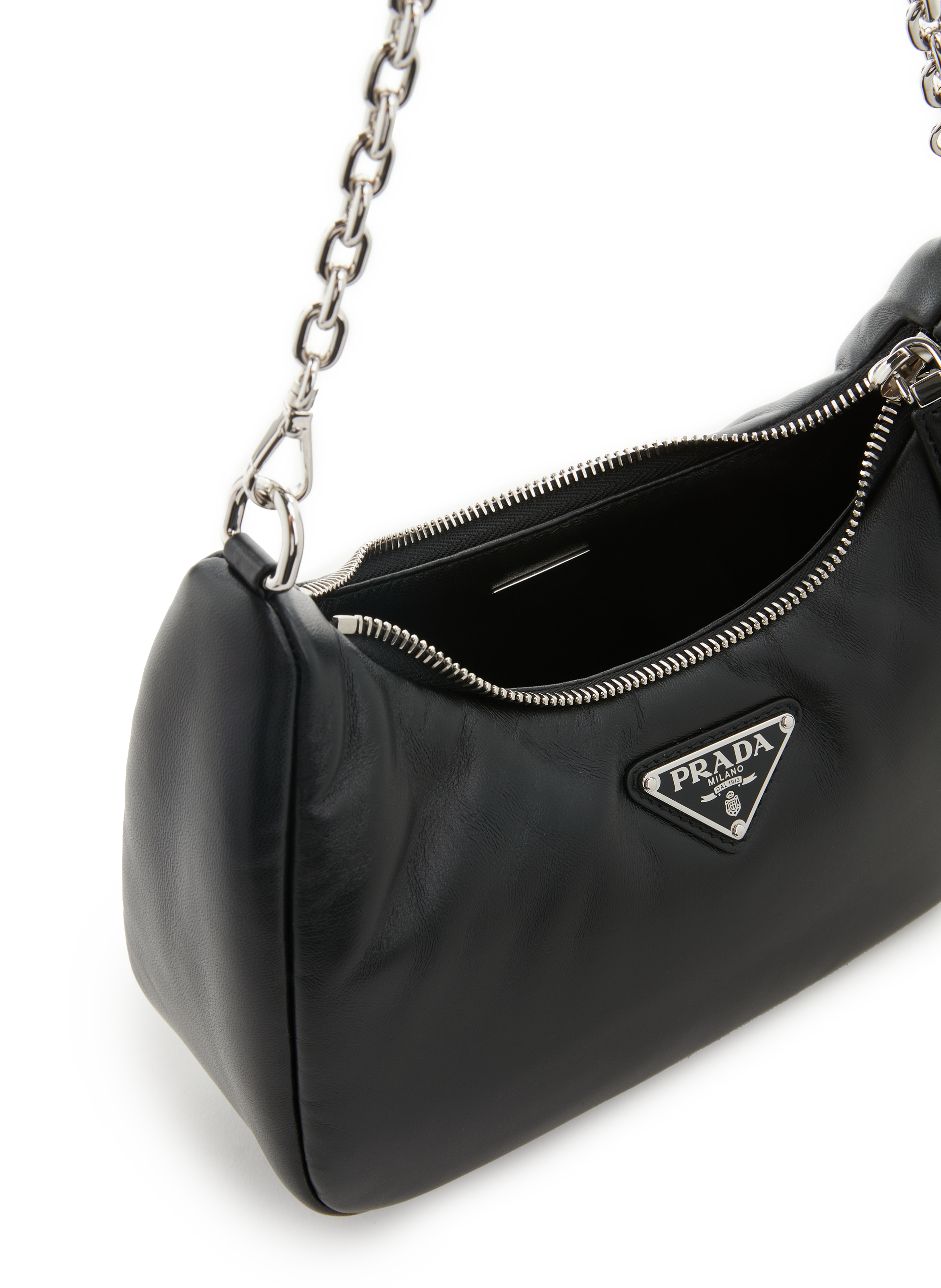 Sac à bandoulière en cuir PRADA Noir