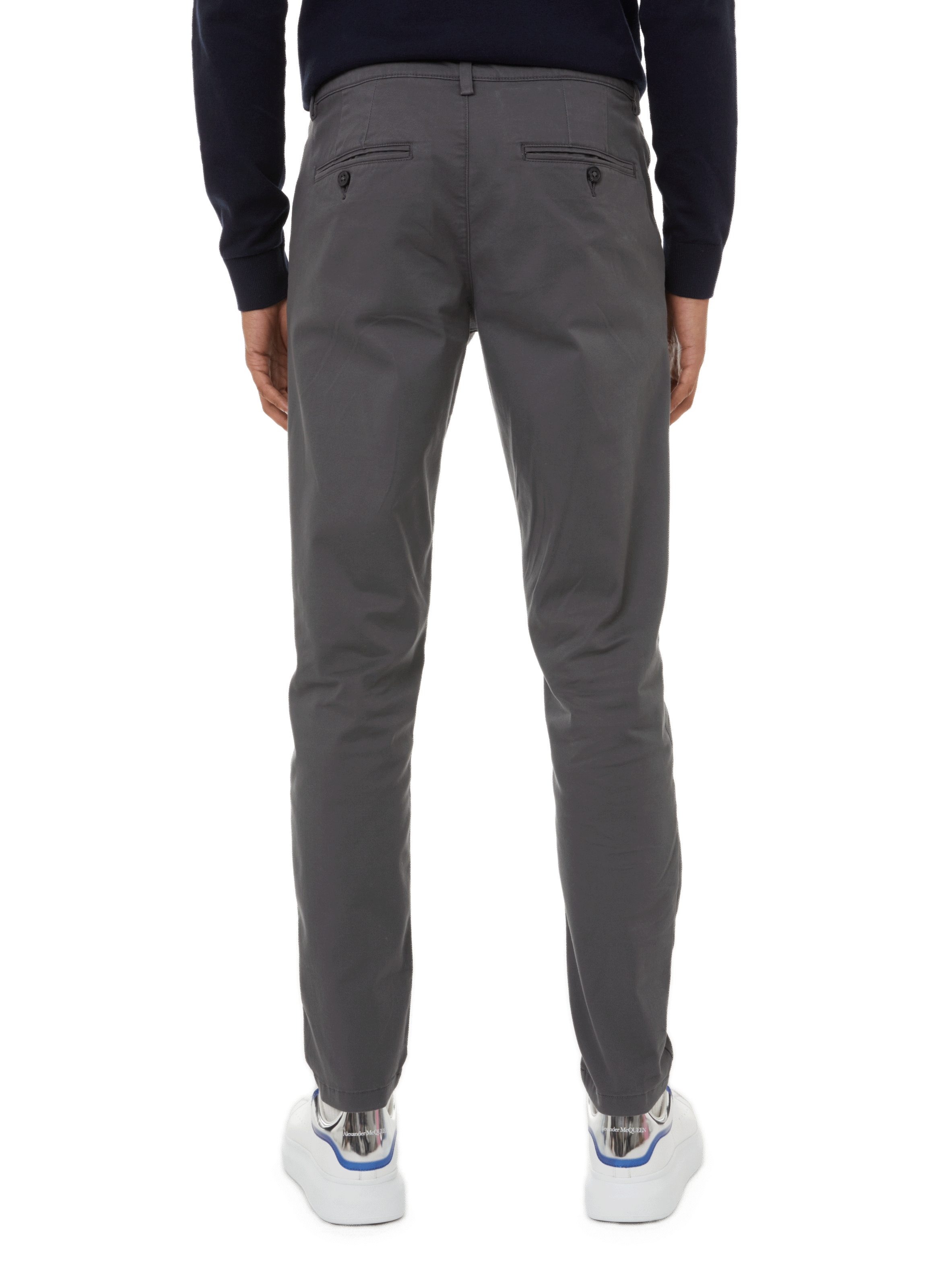 Slim-fit cotton trousers  SELECTED Grey