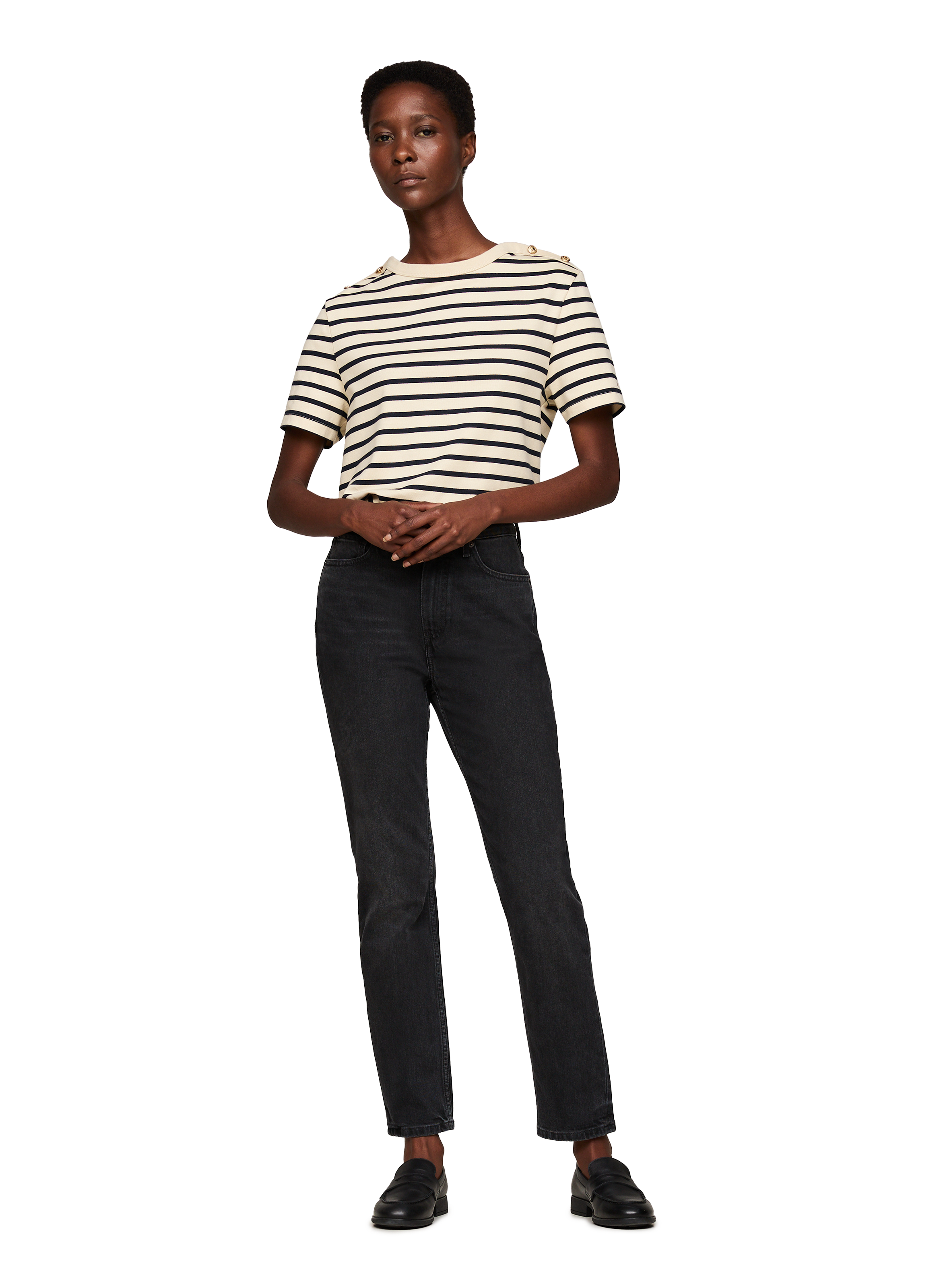 T-shirt rayé en coton  TOMMY HILFIGER Multicolore