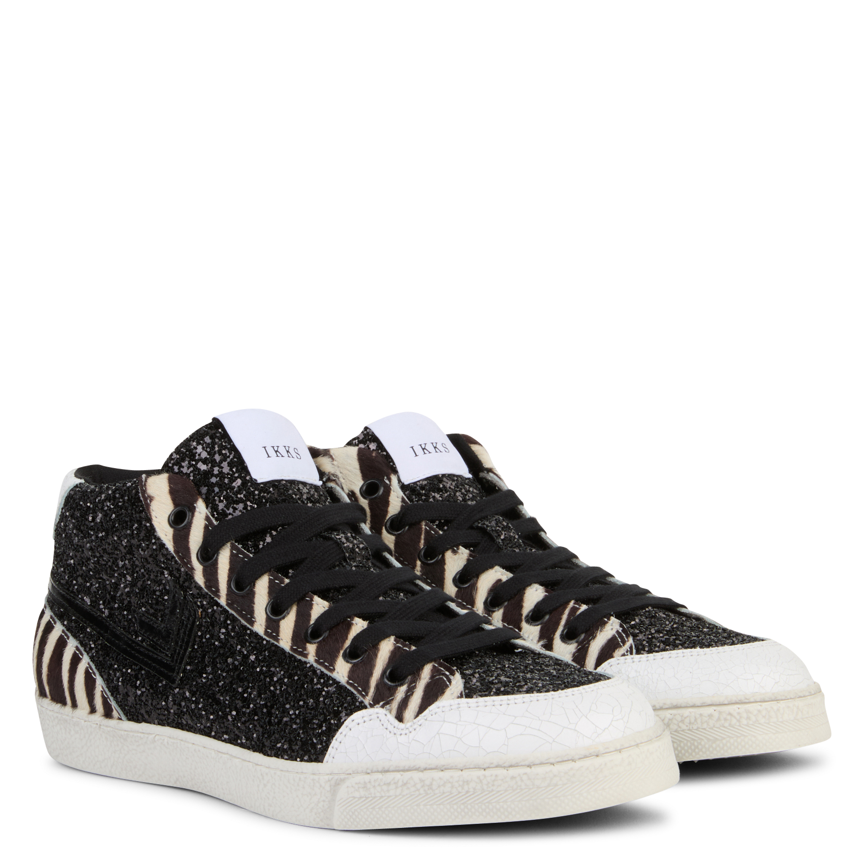 Baskets mi-hautes en cuir IKKS Noir