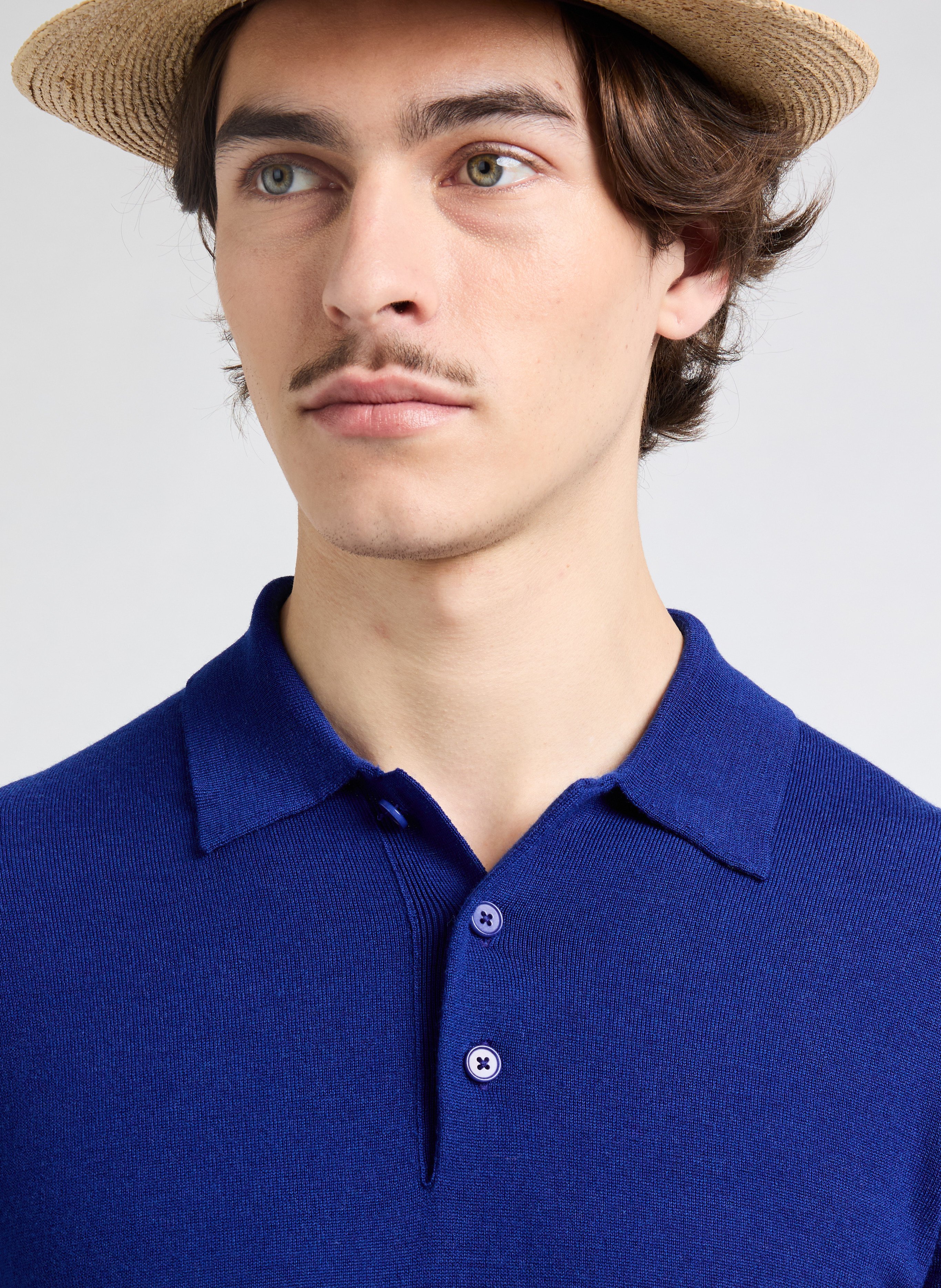 Polo manches longues en laine  AU PRINTEMPS PARIS Bleu