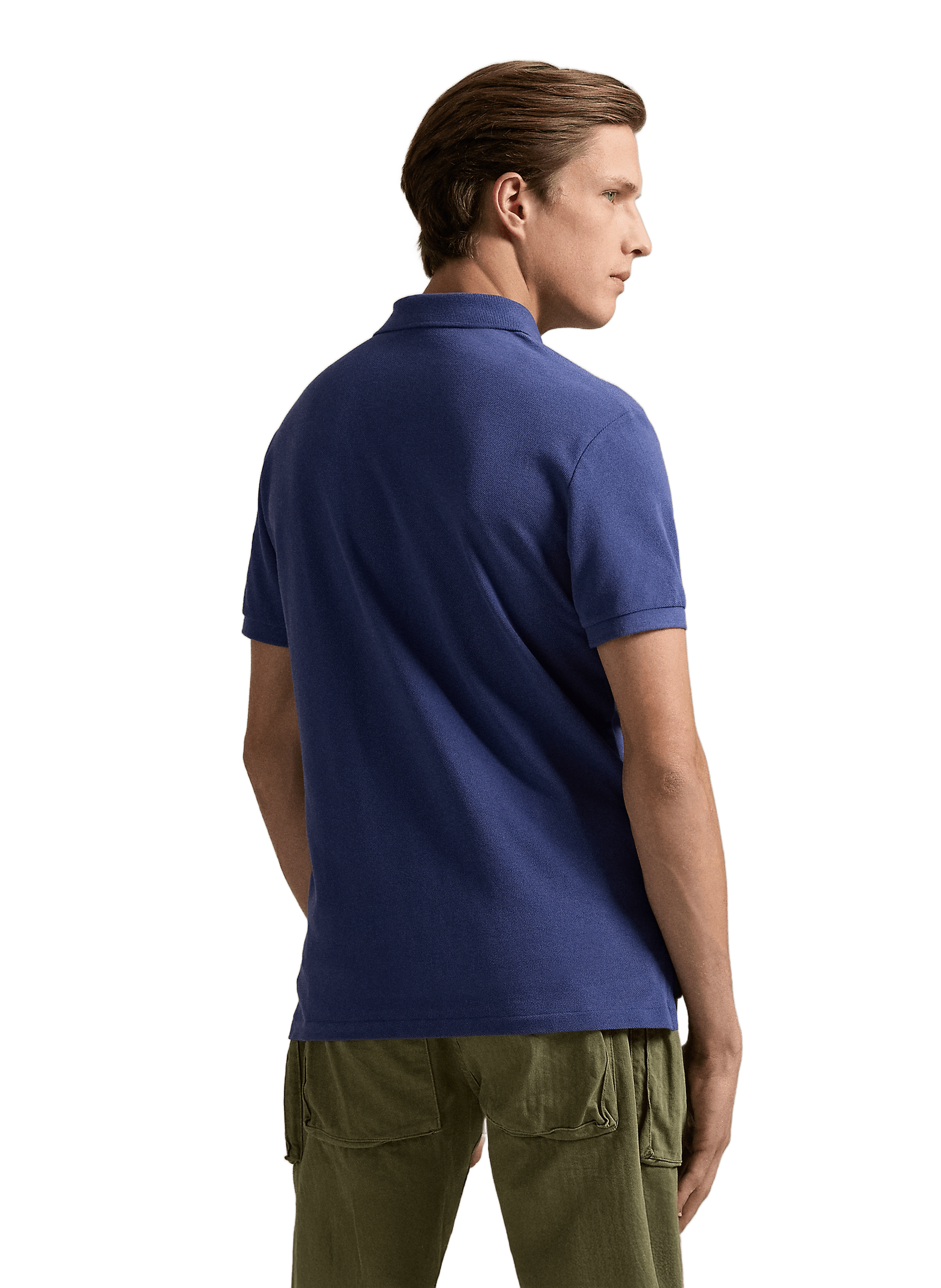 Polo droit en piqué de coton POLO RALPH LAUREN Bleu