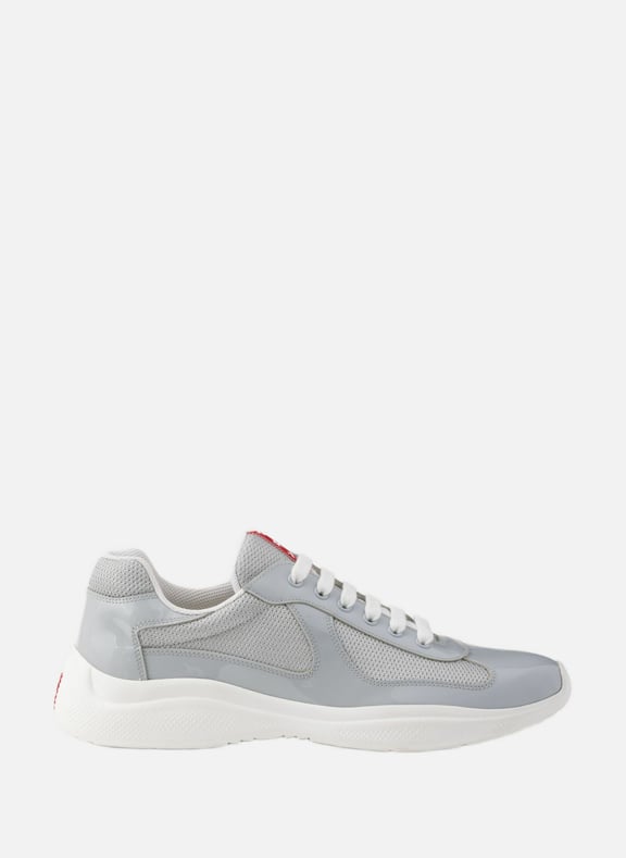 Sneakers prada americas cup en cuir verni et tiss Gris by PRADA PRADA Sneakers prada americas cup en cuir verni et tiss Gris